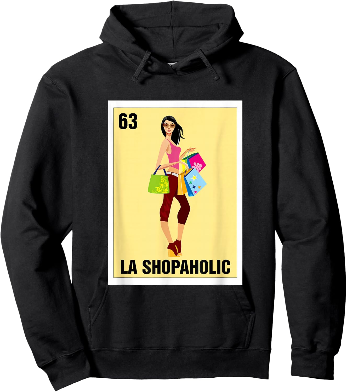 La Shopaholic Mexican Bingo Card Game Shopping Lover Shop Hoodie - Hoodie | Black