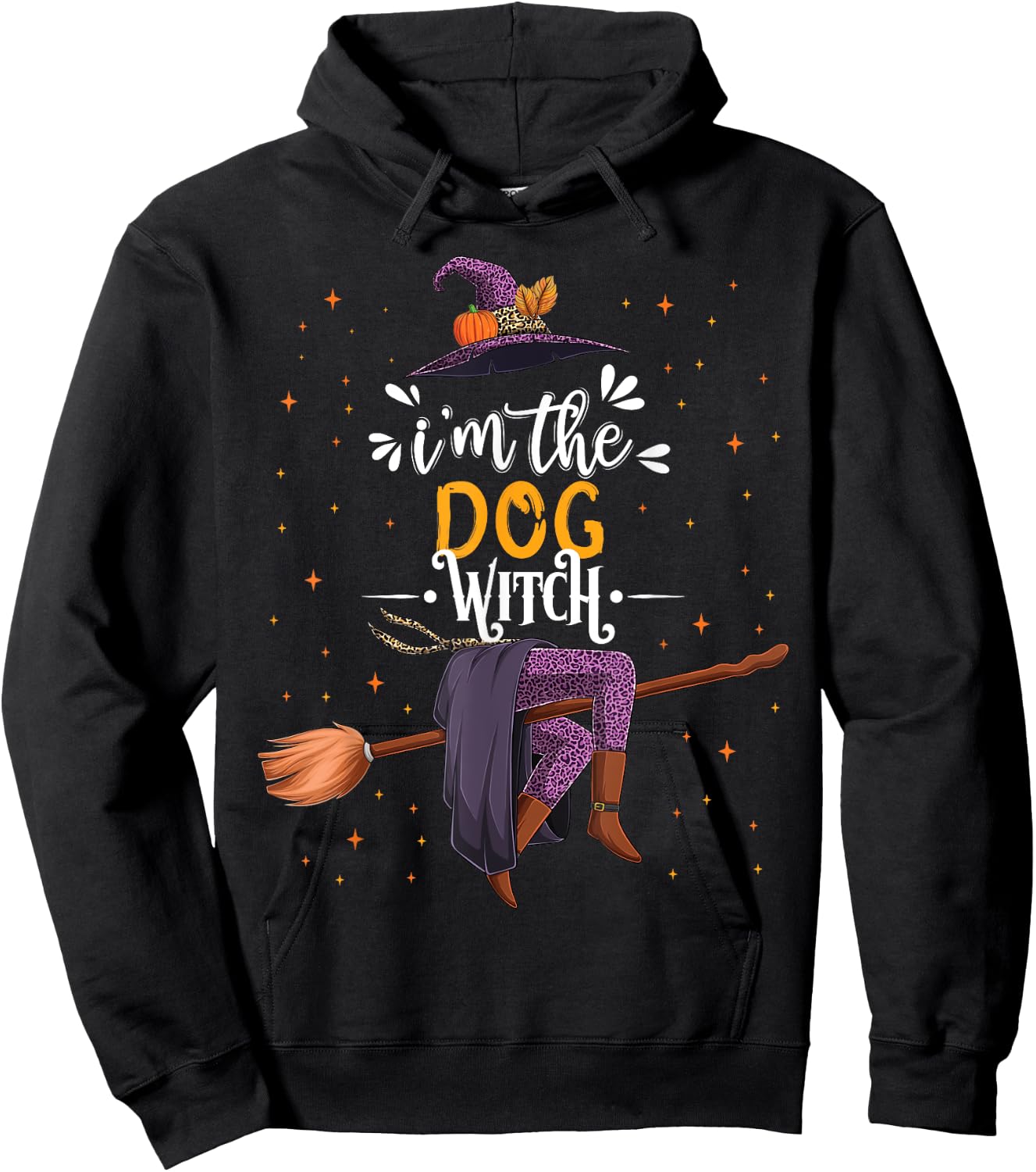 im the Dog Witch Halloween Matching Group Costume Women Kids Hoodie - Hoodie | Black