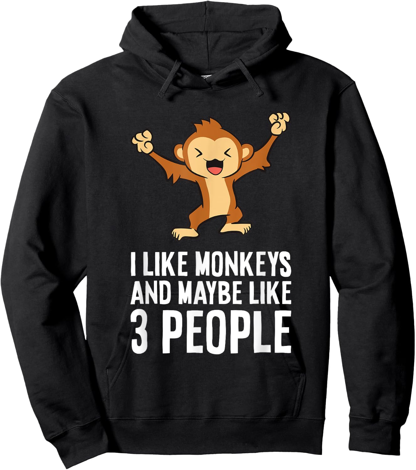 I Love Monkeys I Like Monkeys And Maybe Like 3 People Hoodie - Hoodie | Black