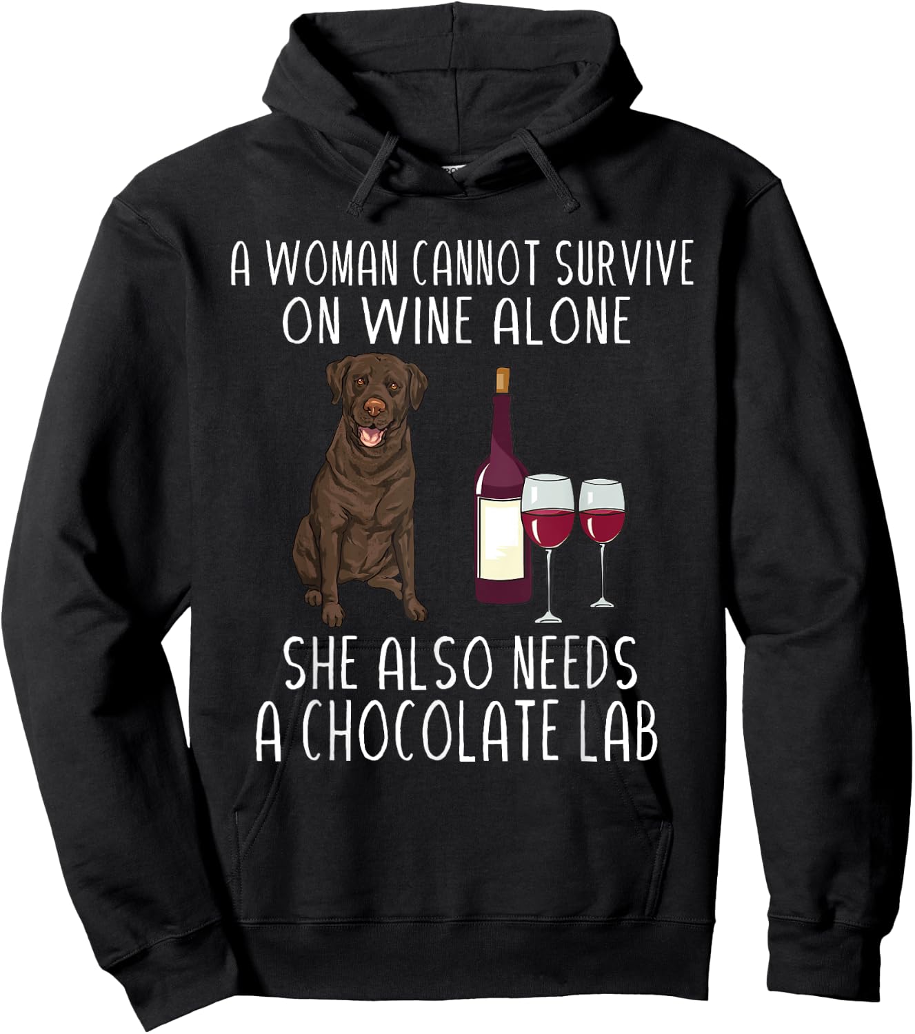 Chocolate Labrador Retriever Dog Wine Chocolate Lab Women Hoodie - Hoodie | Black