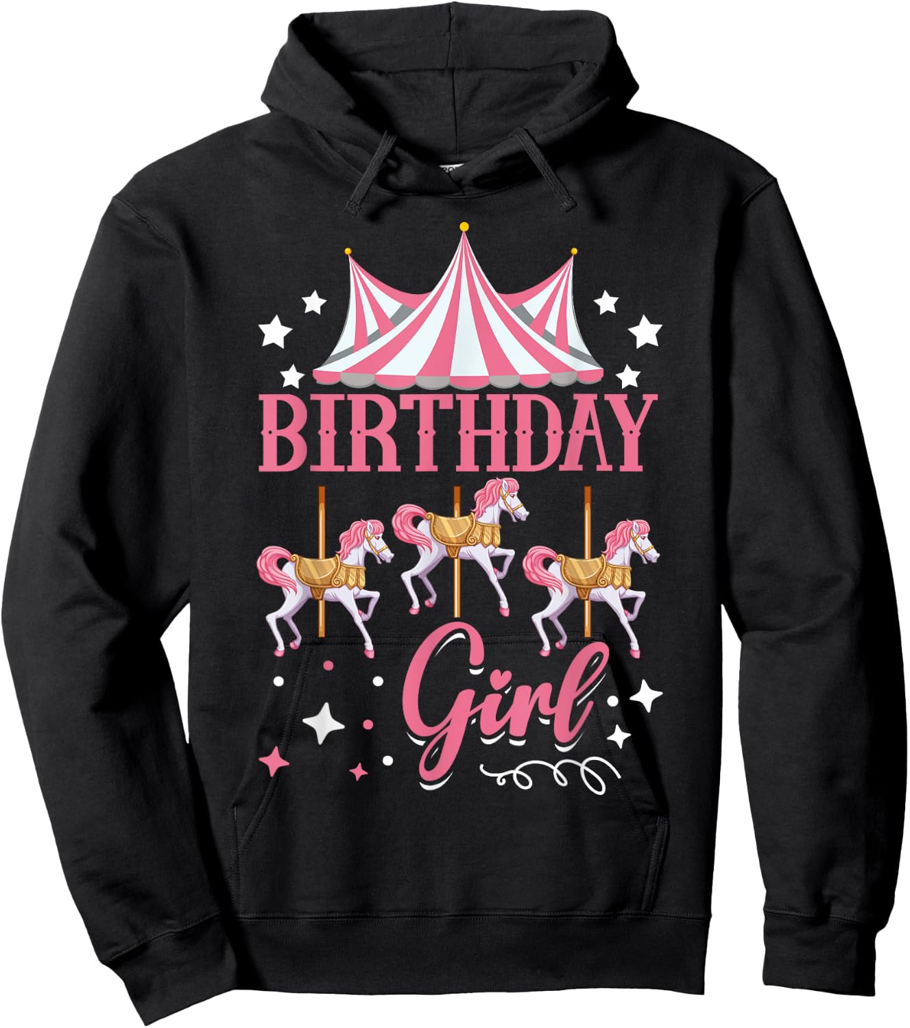 Carousel Birthday Party Birthday Girl Hoodie - Hoodie | Black