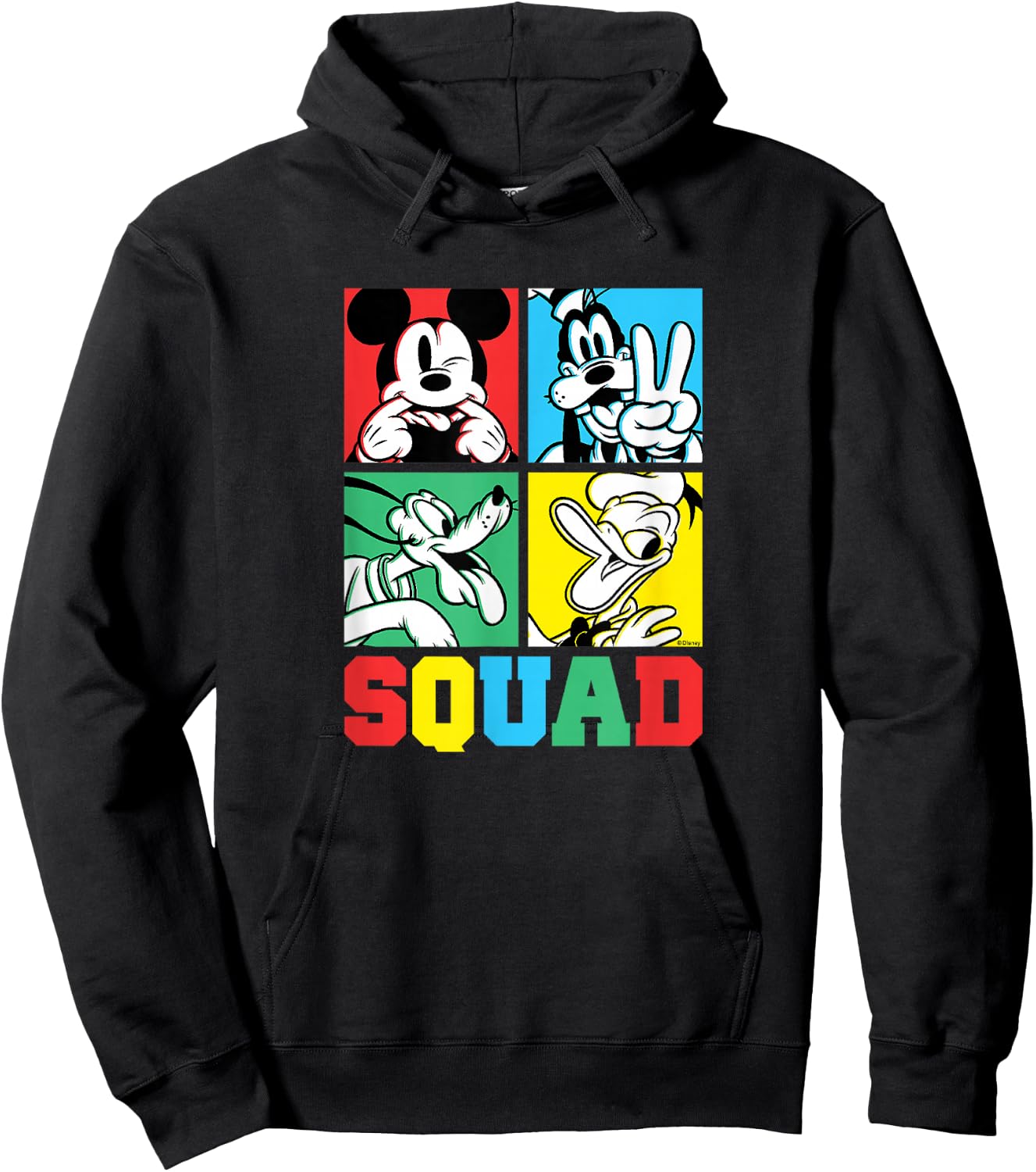Disney - Mickey, Goofy, Donald, Pluto Squad Grid Hoodie - Hoodie | Black