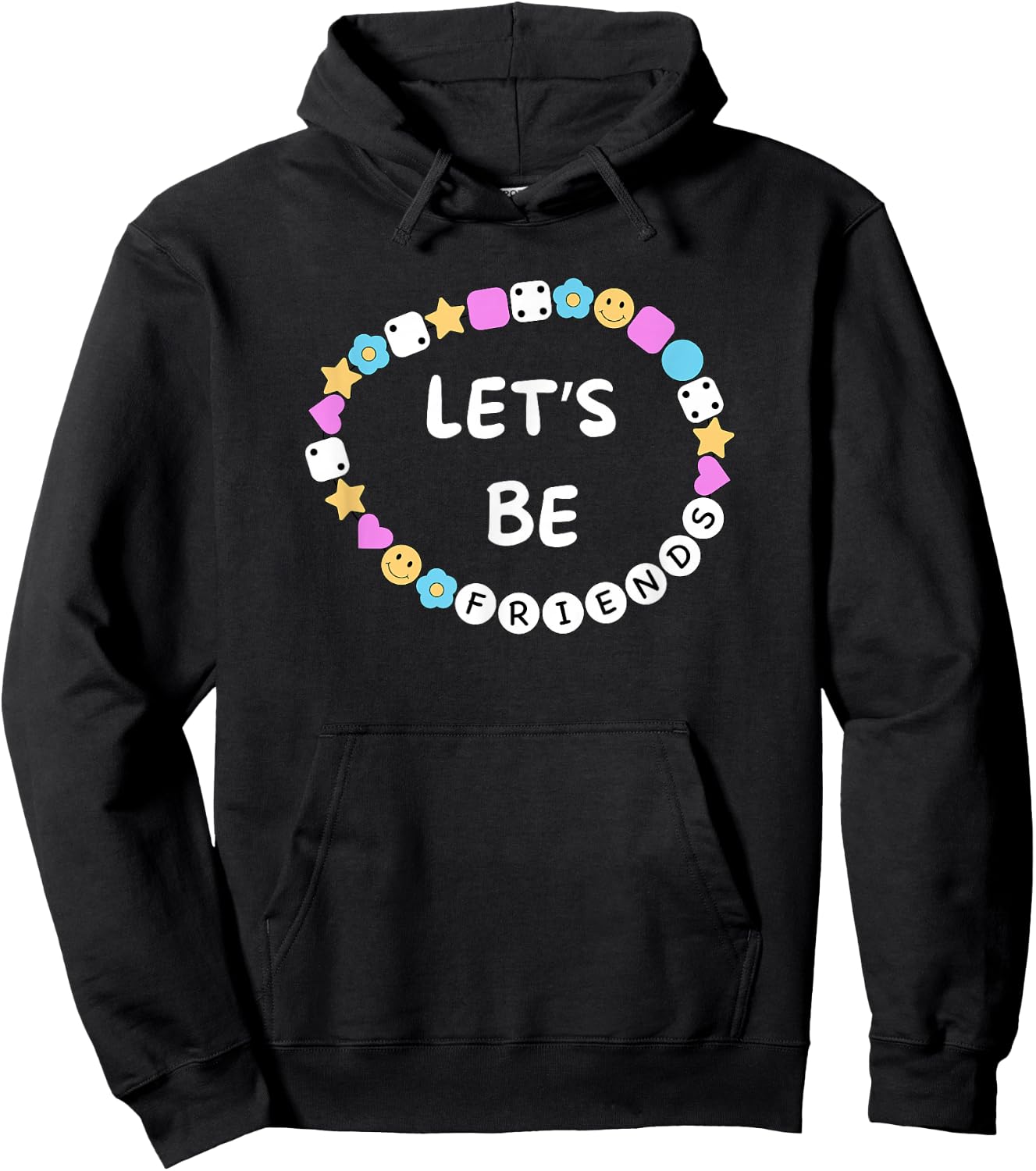 Let's Be Friends Friendship Bracelet Hoodie - Hoodie | Black