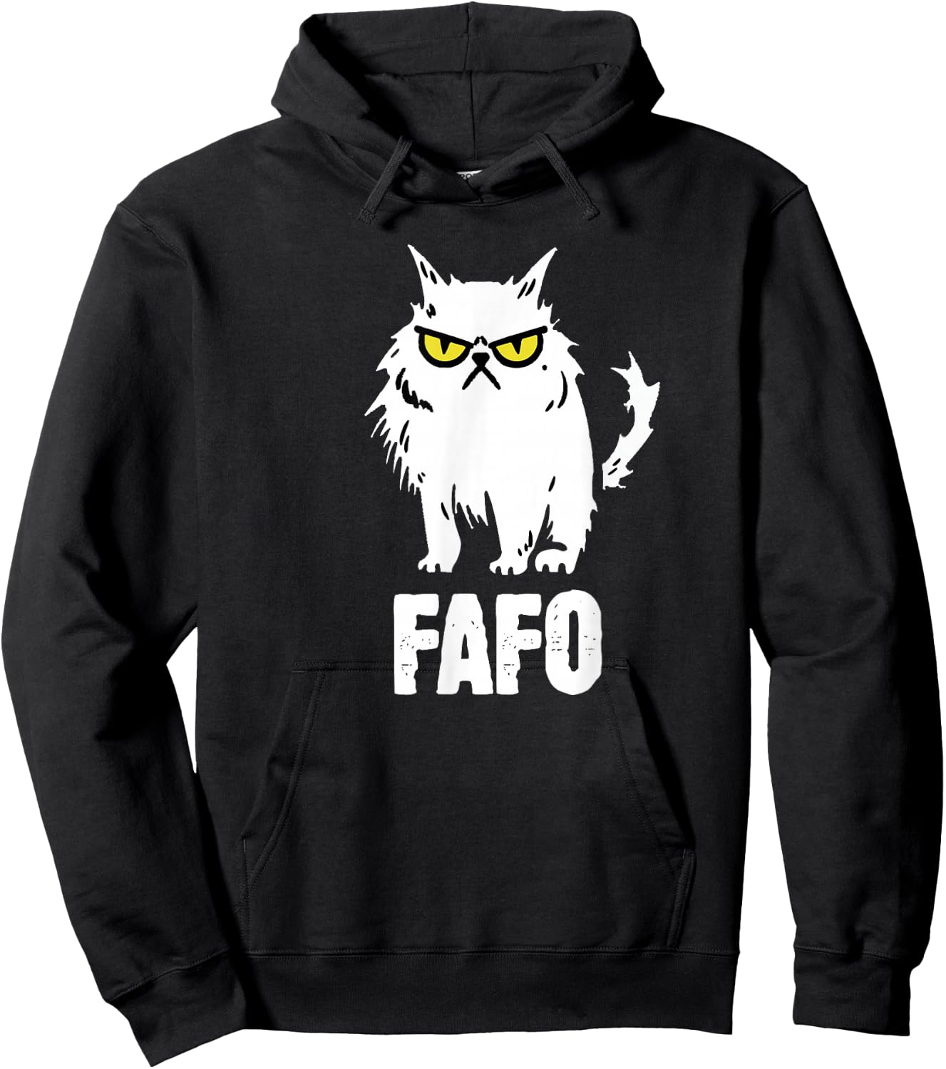 Funny Cat Designs -Adults FAFO Cat - Black - Small - Short Sleeve - - Classic Fit - All Seasons Hoodie - Hoodie | Black