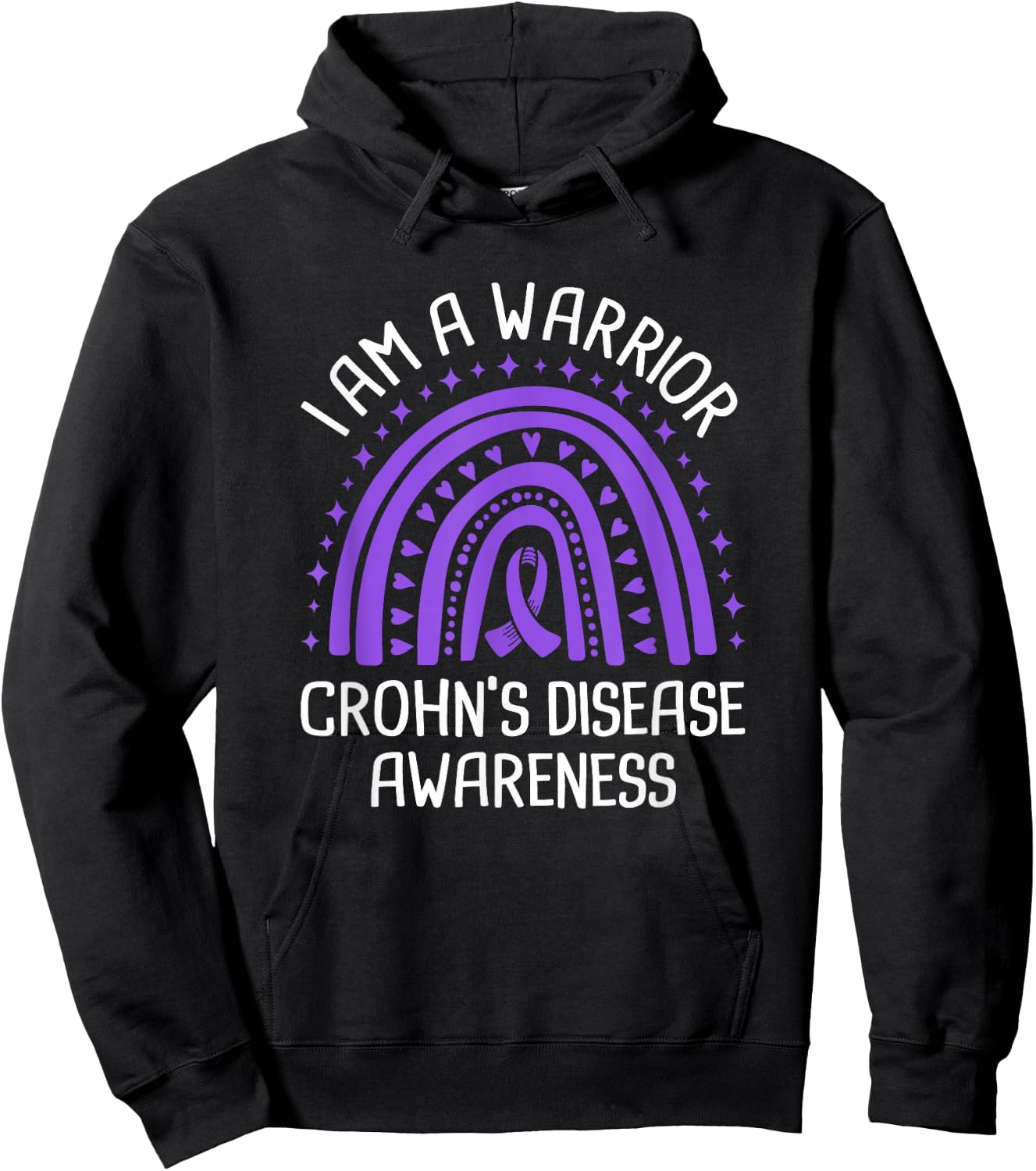 I Am A Warrior Crohn's Disease Awareness Hoodie - Hoodie | Black