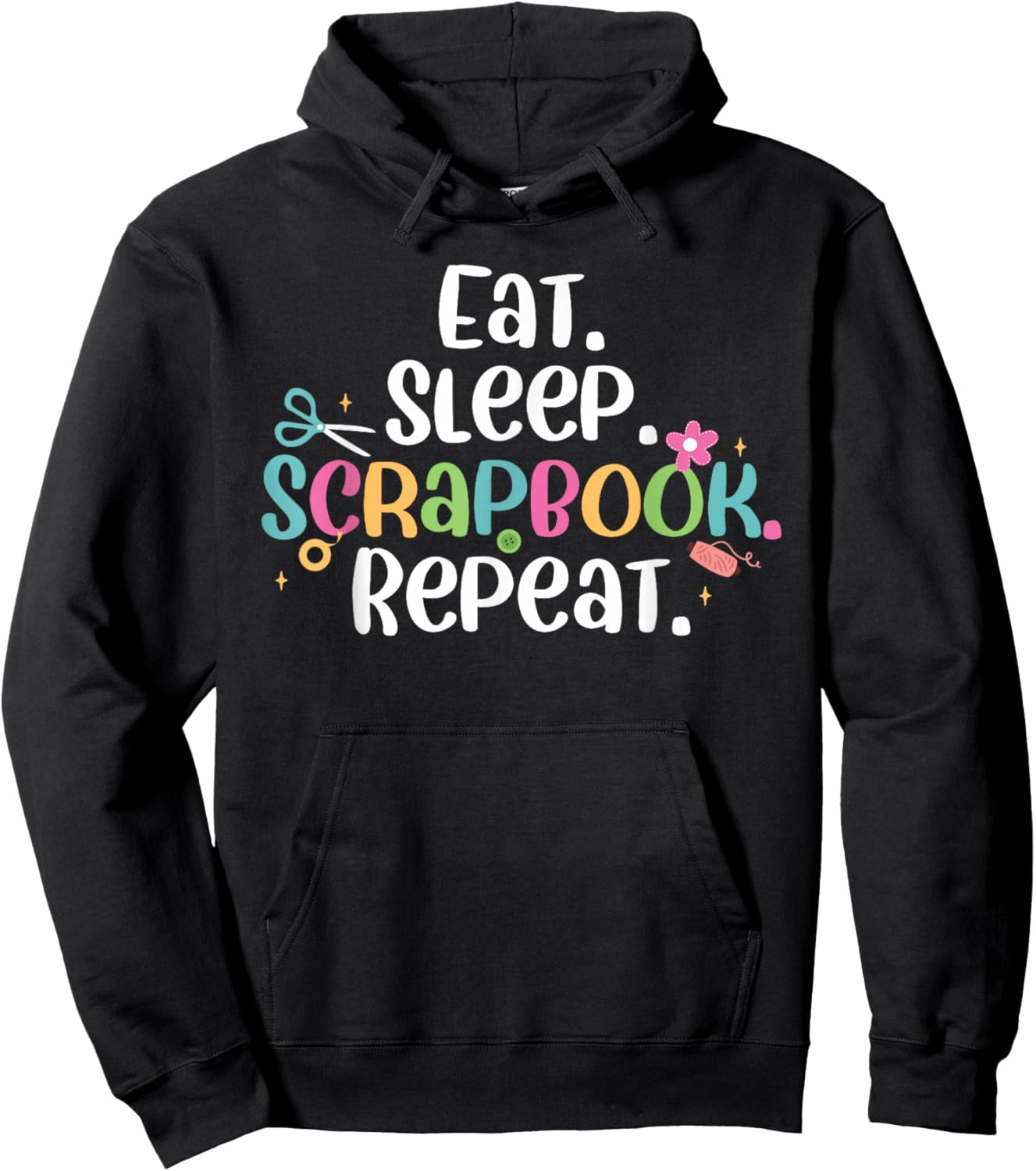 Cute Eat Sleep Scrapbook Repeat Scrapbooking Crafter Hoodie - Hoodie | Black
