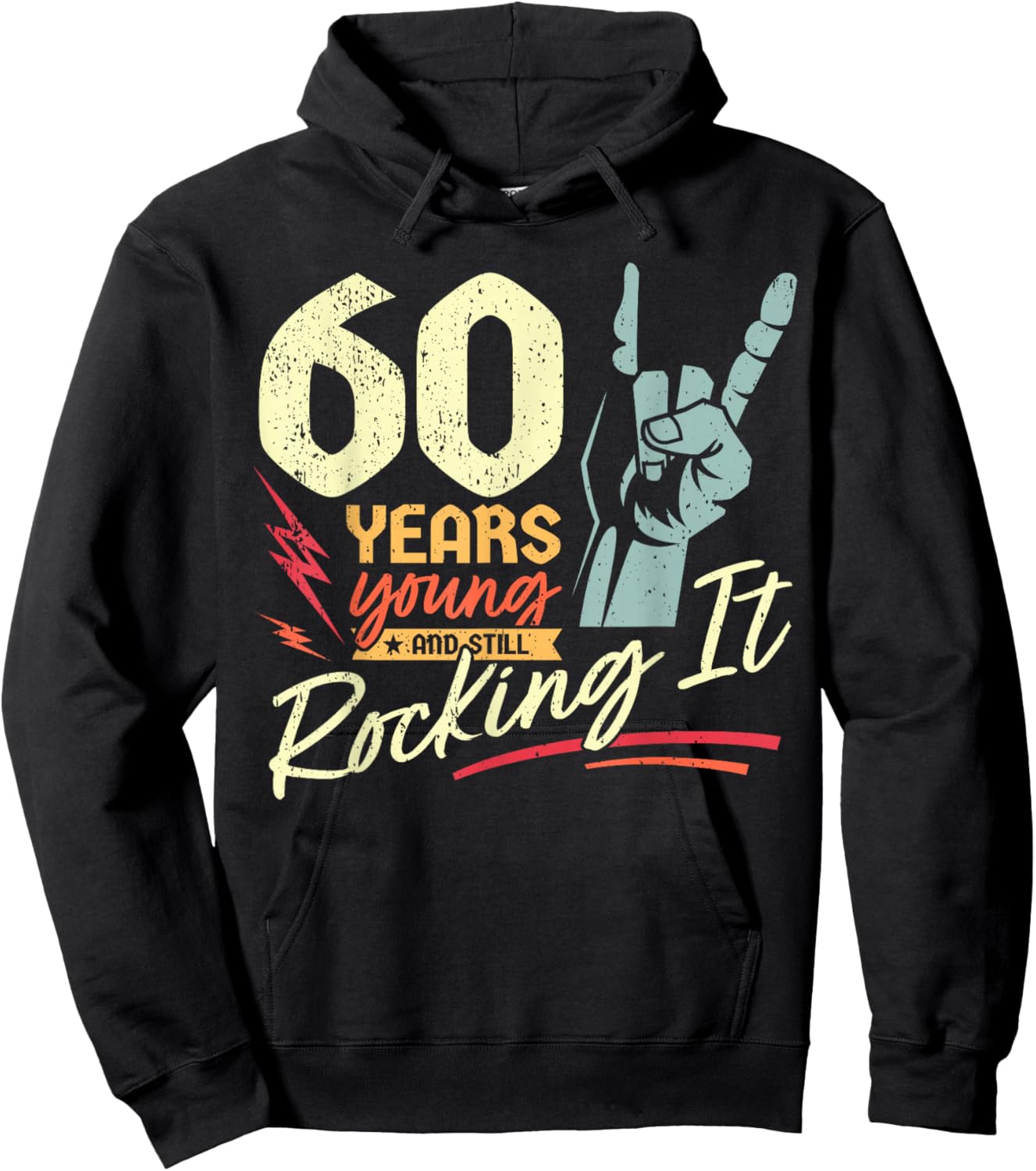 60th Birthday Funny Rock'n'Roll Birthday 60 Years Hoodie - Hoodie | Black