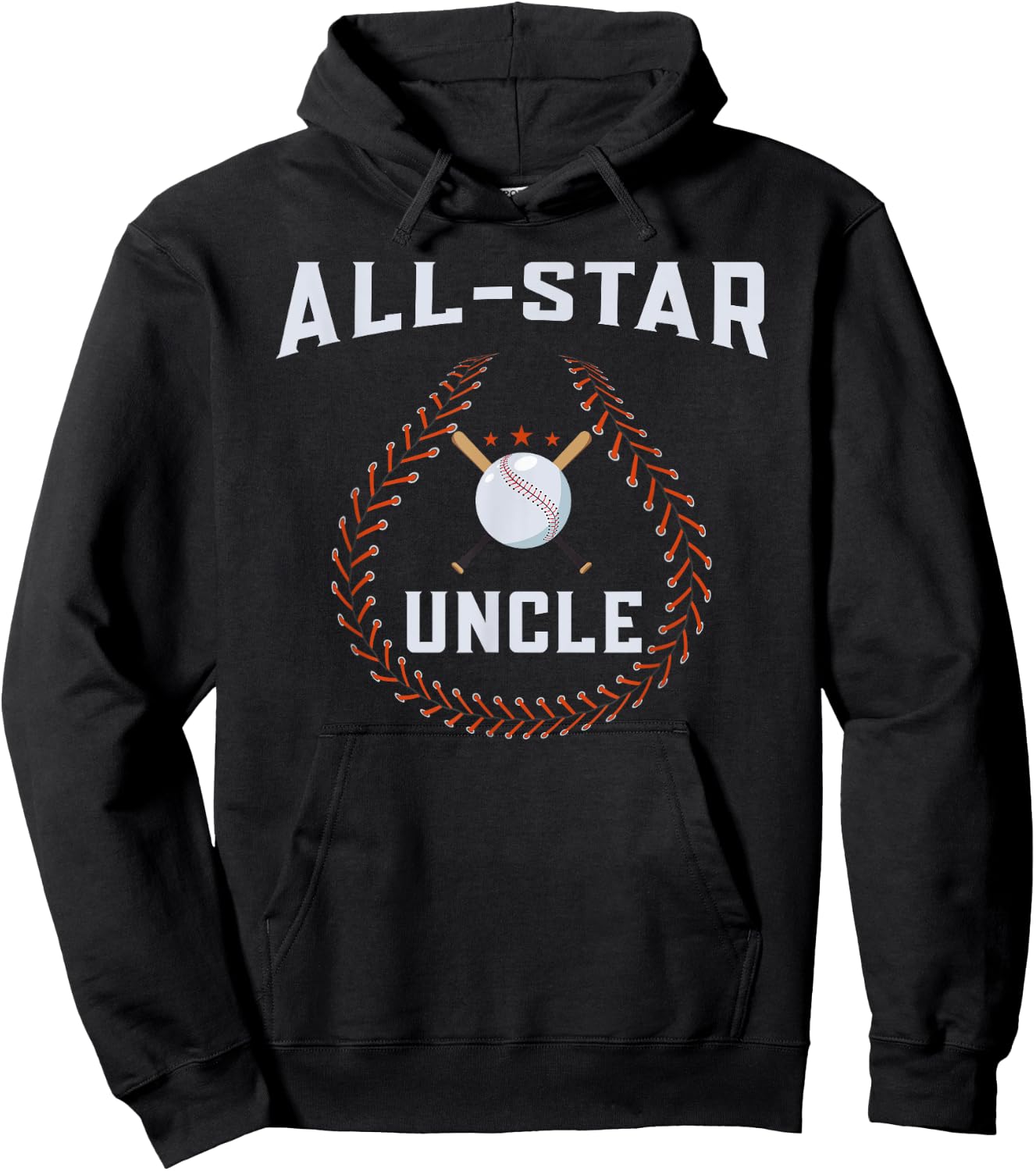 Uncle Baseball for Birthday, Baseball Uncle Hoodie - Hoodie | Black