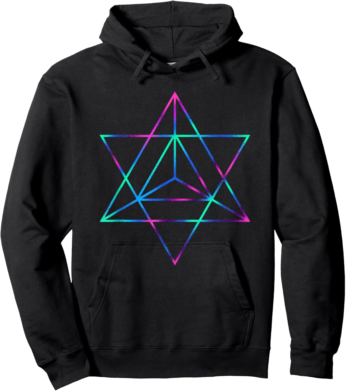 Sacred Geometry Star Tetrahedron Merkaba Hoodie - Hoodie | Black