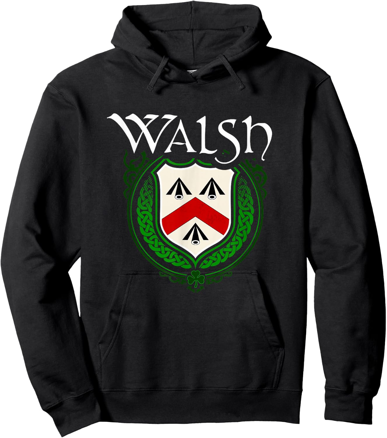 Walsh Surname Irish Clan Tartan Badge Ireland Hoodie - Hoodie | Black