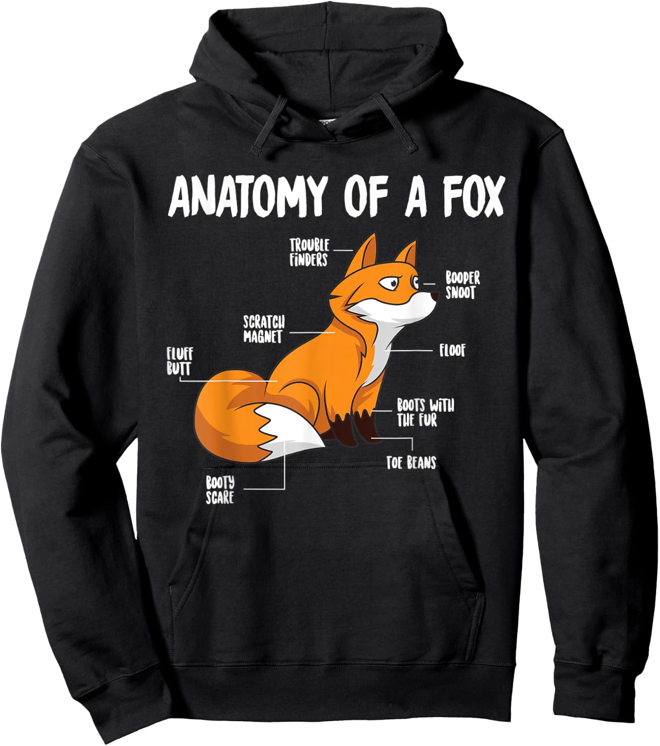 Anatomy Of A Fox Hoodie - Hoodie | Black