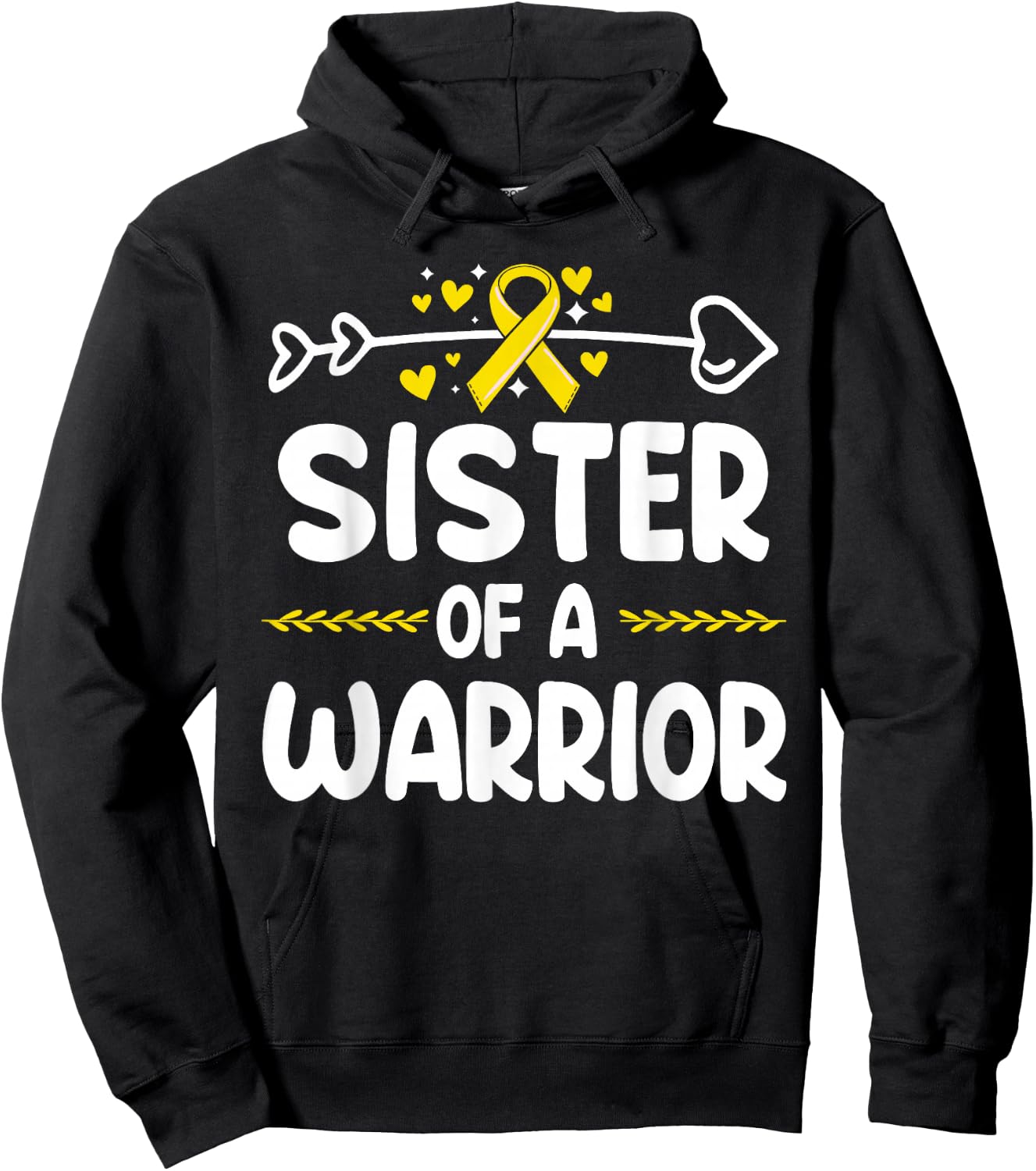 Sister of a Warrior Shirts Bone Cancer Awareness Hoodie - Hoodie | Black