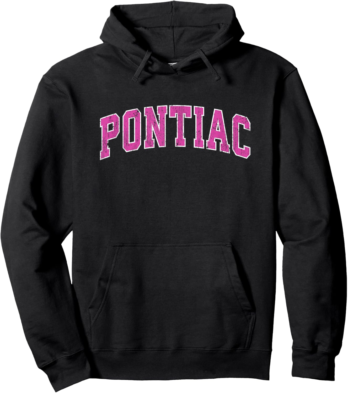 Pontiac Illinois IL Vintage Sports Design Pink Design Hoodie - Hoodie | Black
