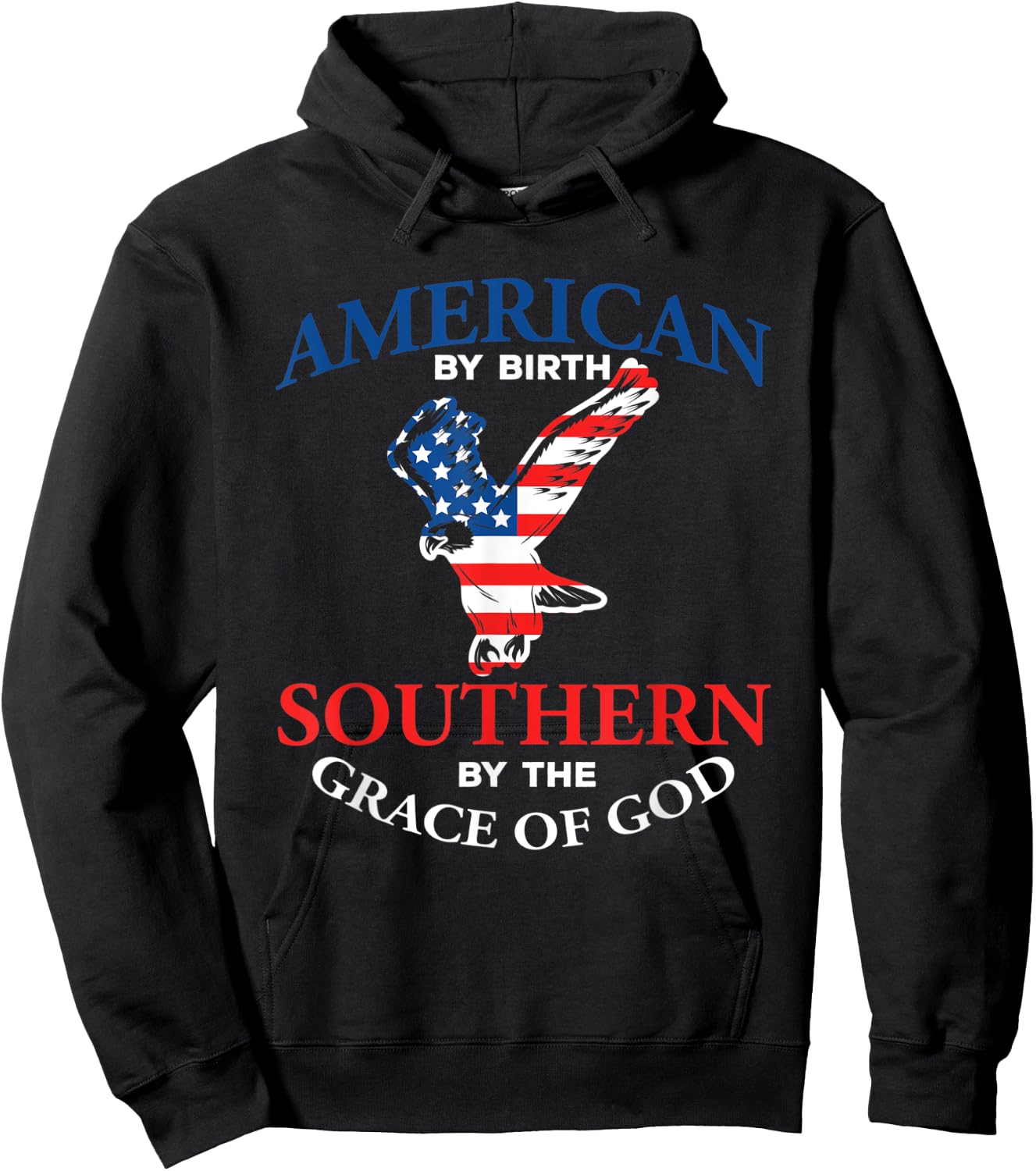 Southern By The Grace of God Southland Eagle Flag Hoodie - Hoodie | Black
