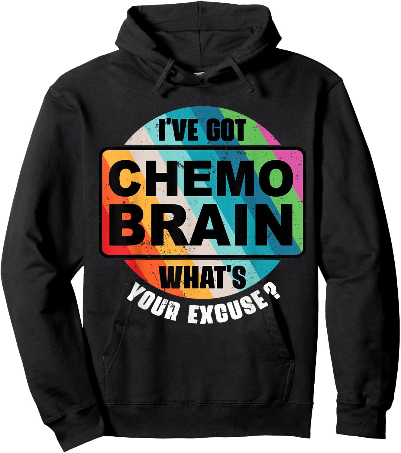 Cancer Chemo Brain Retro Awareness Gift Hoodie - Hoodie | Black