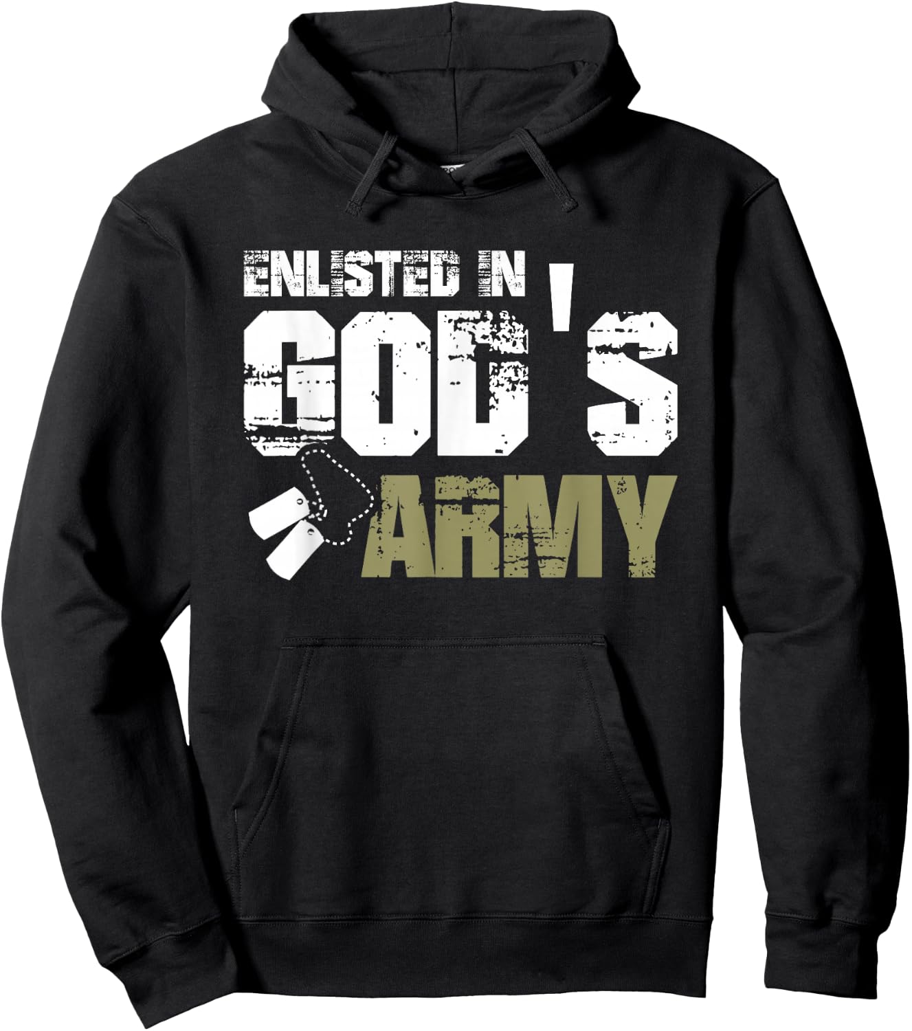 Enlisted In God's Army Hoodie - Hoodie | Black