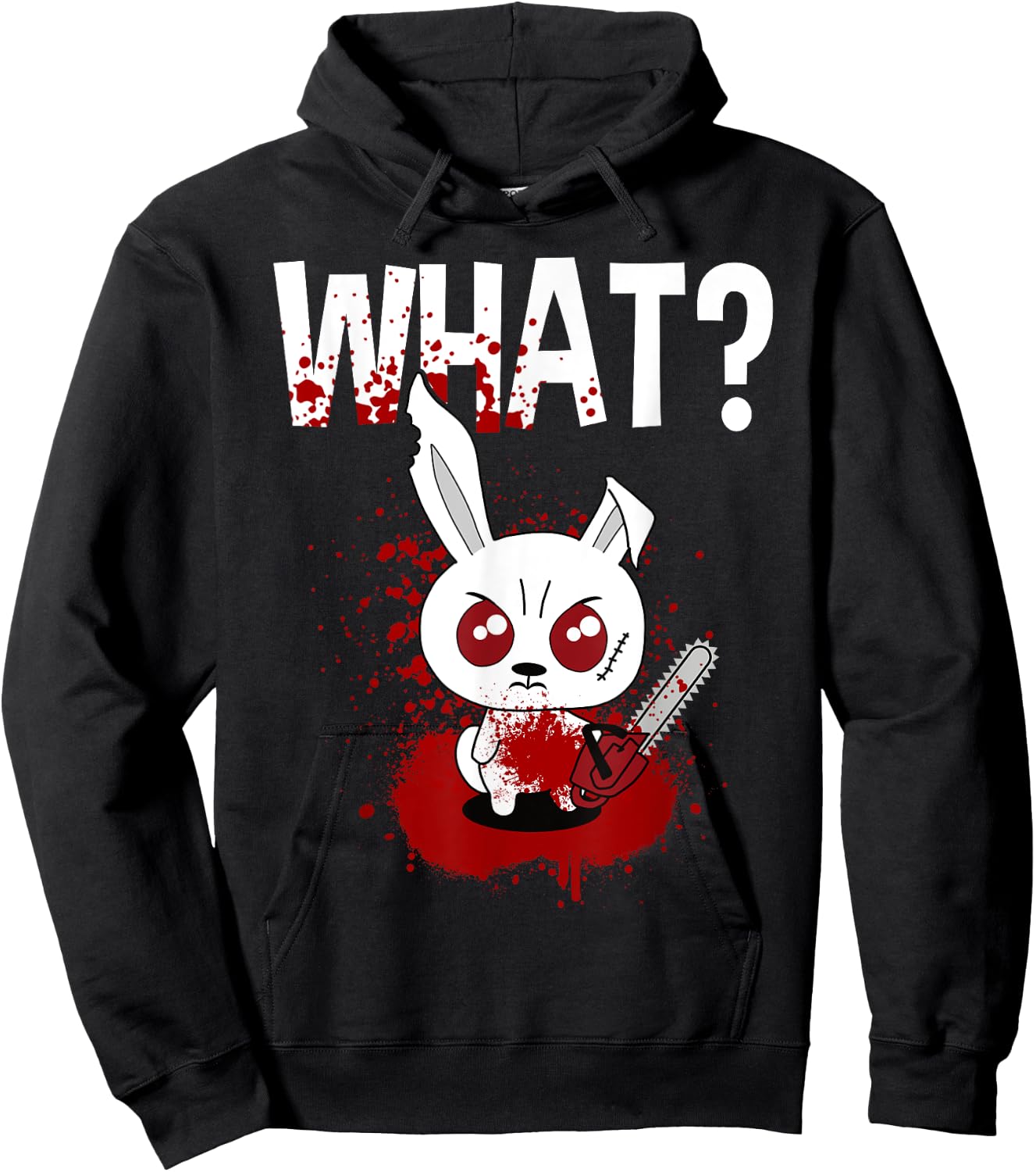 Funny - What? Bunny - Angry Rabbit Hoodie - Hoodie | Black