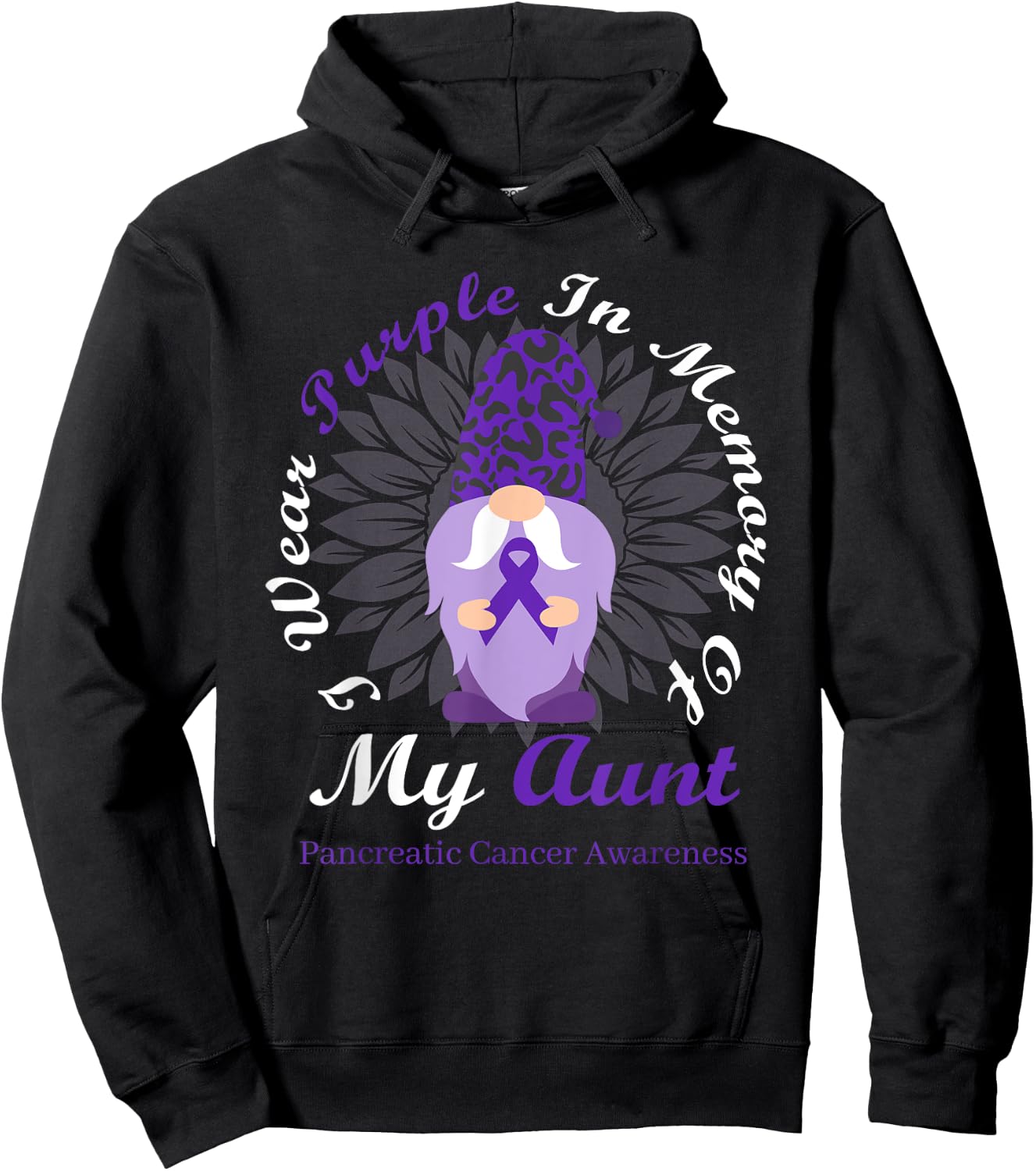 I Wear Purple In Memory Of My Aunt Pancreatic Cancer Hoodie - Hoodie | Black