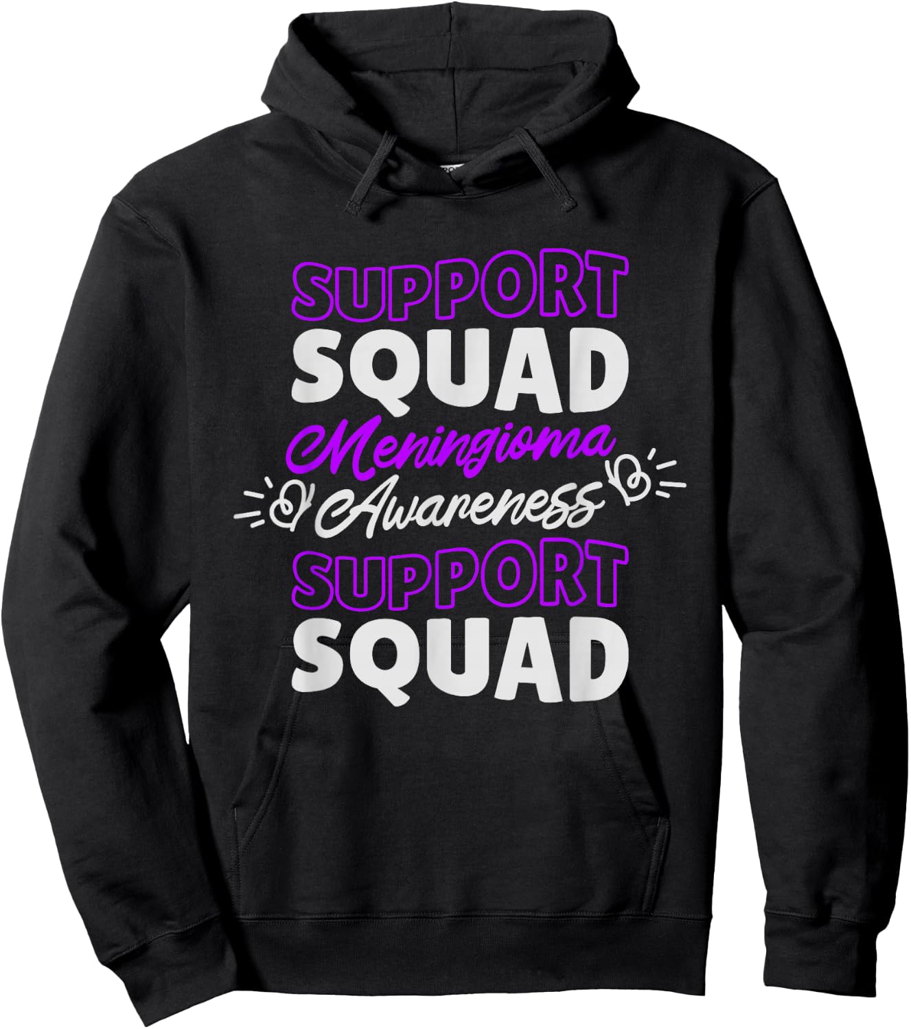 Support Squad Meningioma, Meningioma Warrior Awareness Hoodie - Hoodie | Black
