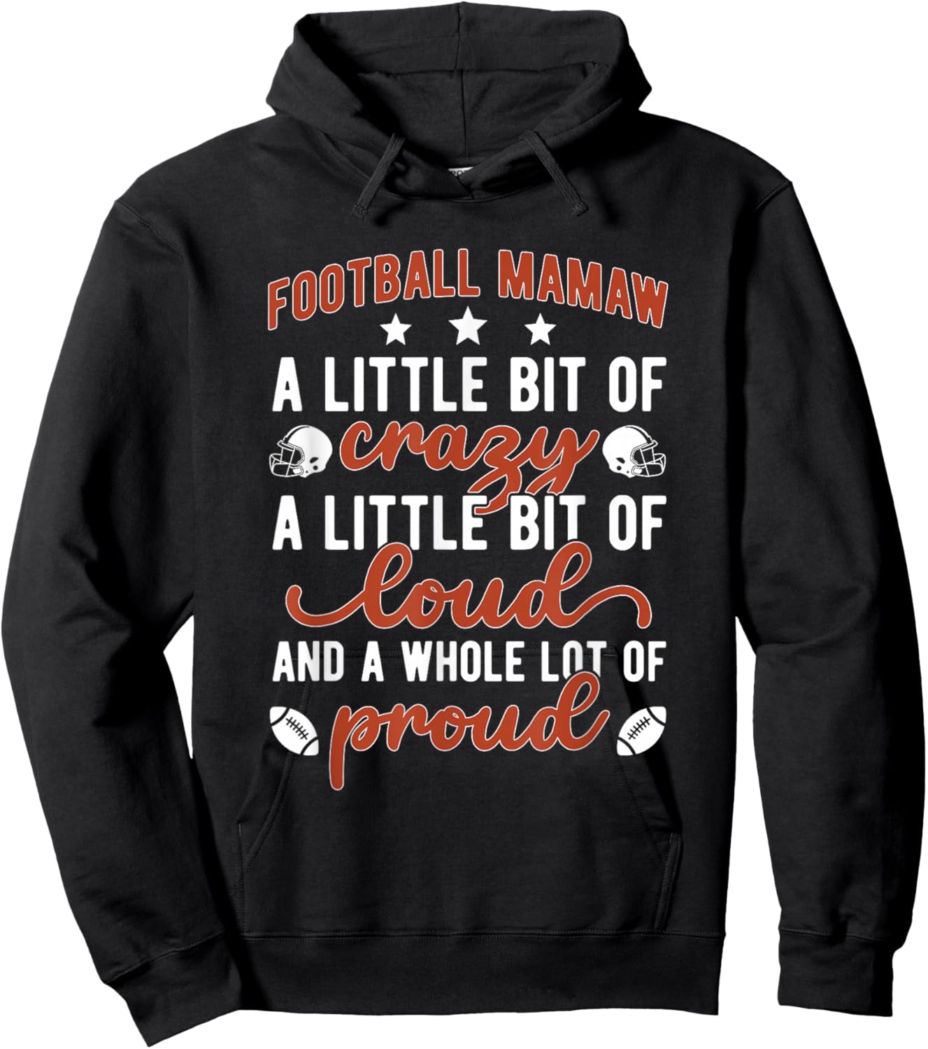Football Mamaw Proud Mamaw Of A Football Player Hoodie - Hoodie | Black