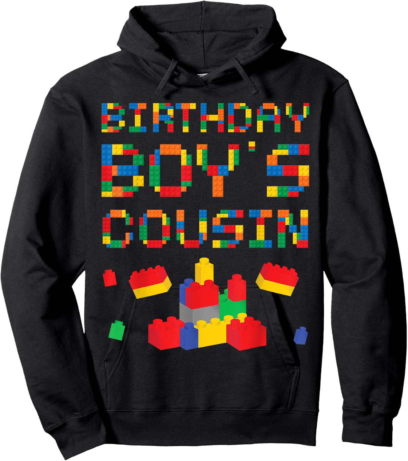 Building Block Cousin Of Birthday Boy Hoodie - Hoodie | Black