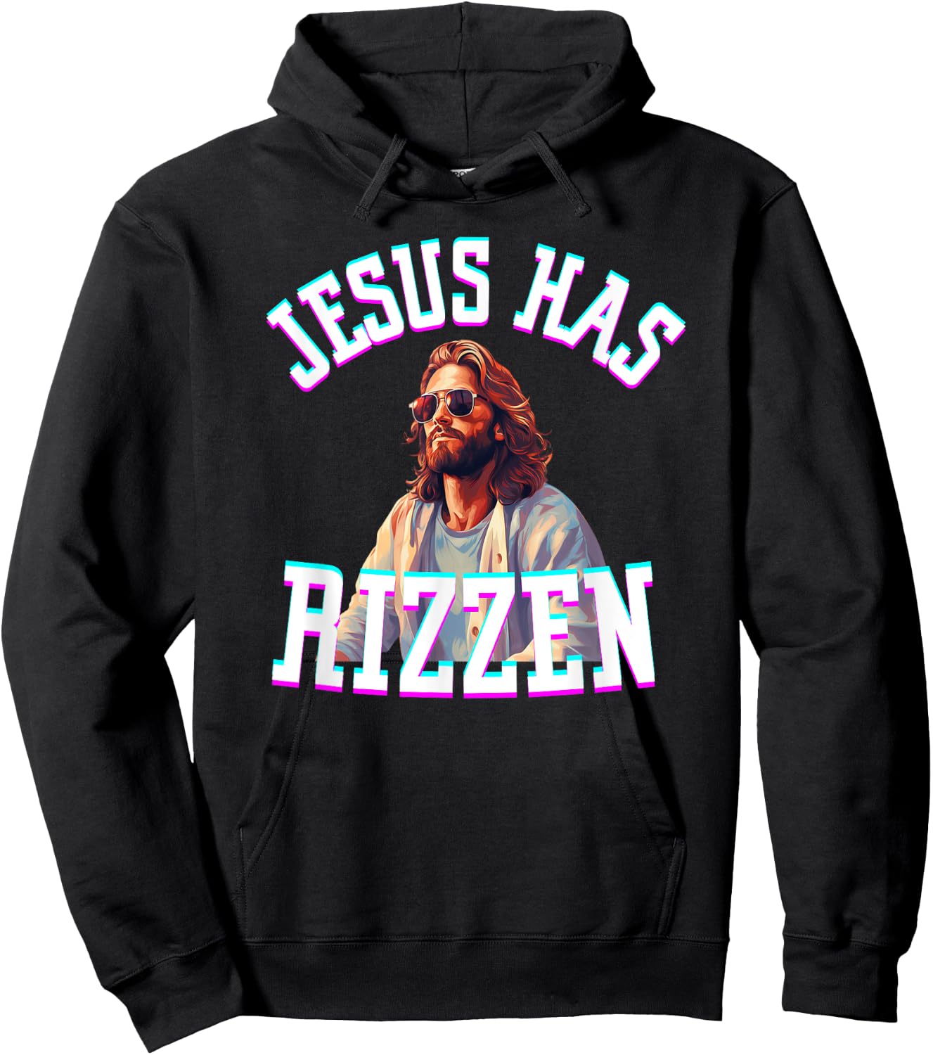 Jesus Has Rizzen Funny Christian Meme Novelty Jesus Christ Hoodie - Hoodie | Black