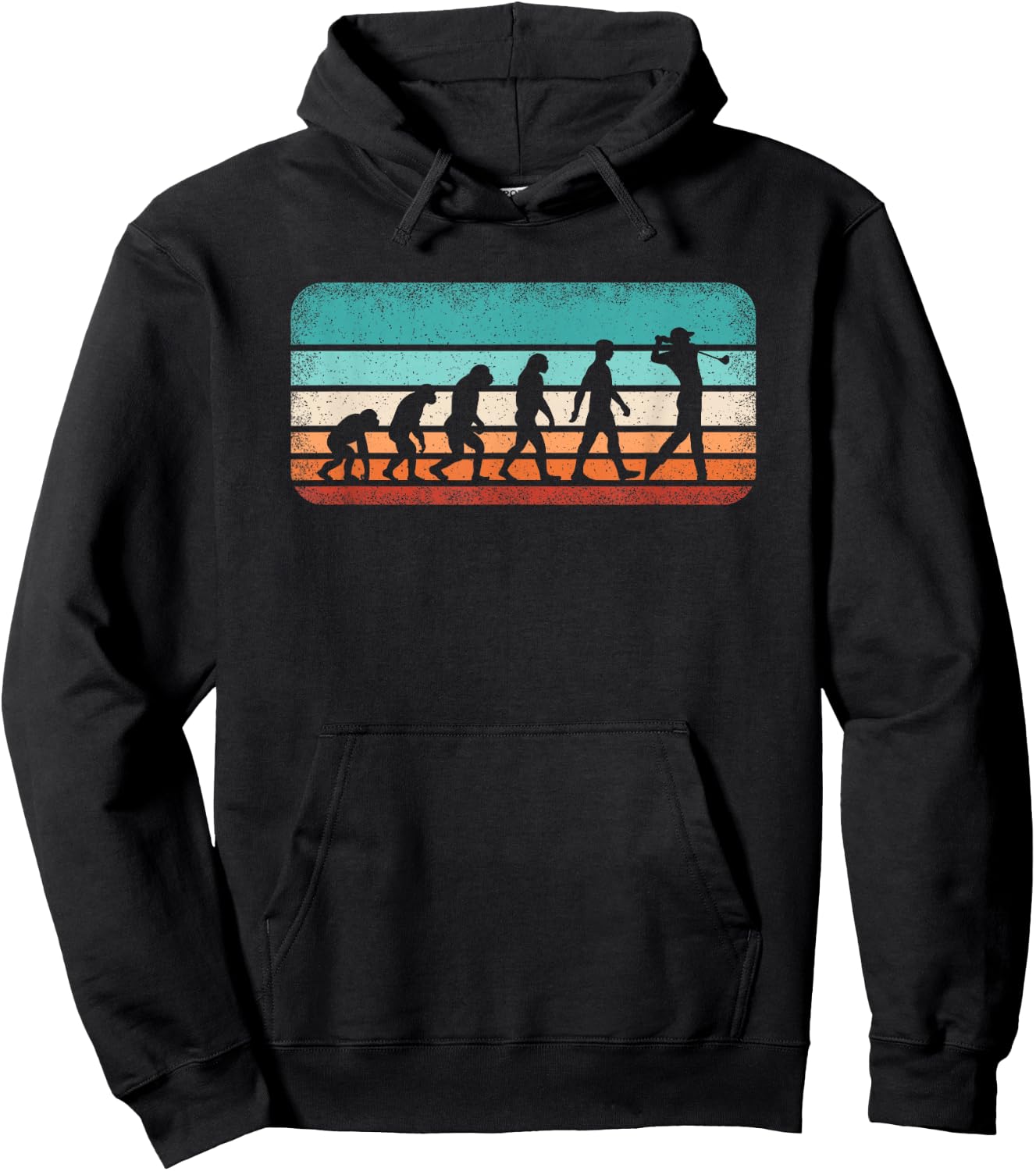 Funny Golf Evolution Retro Golf Lover Vintage Men Boys Hoodie - Hoodie | Black