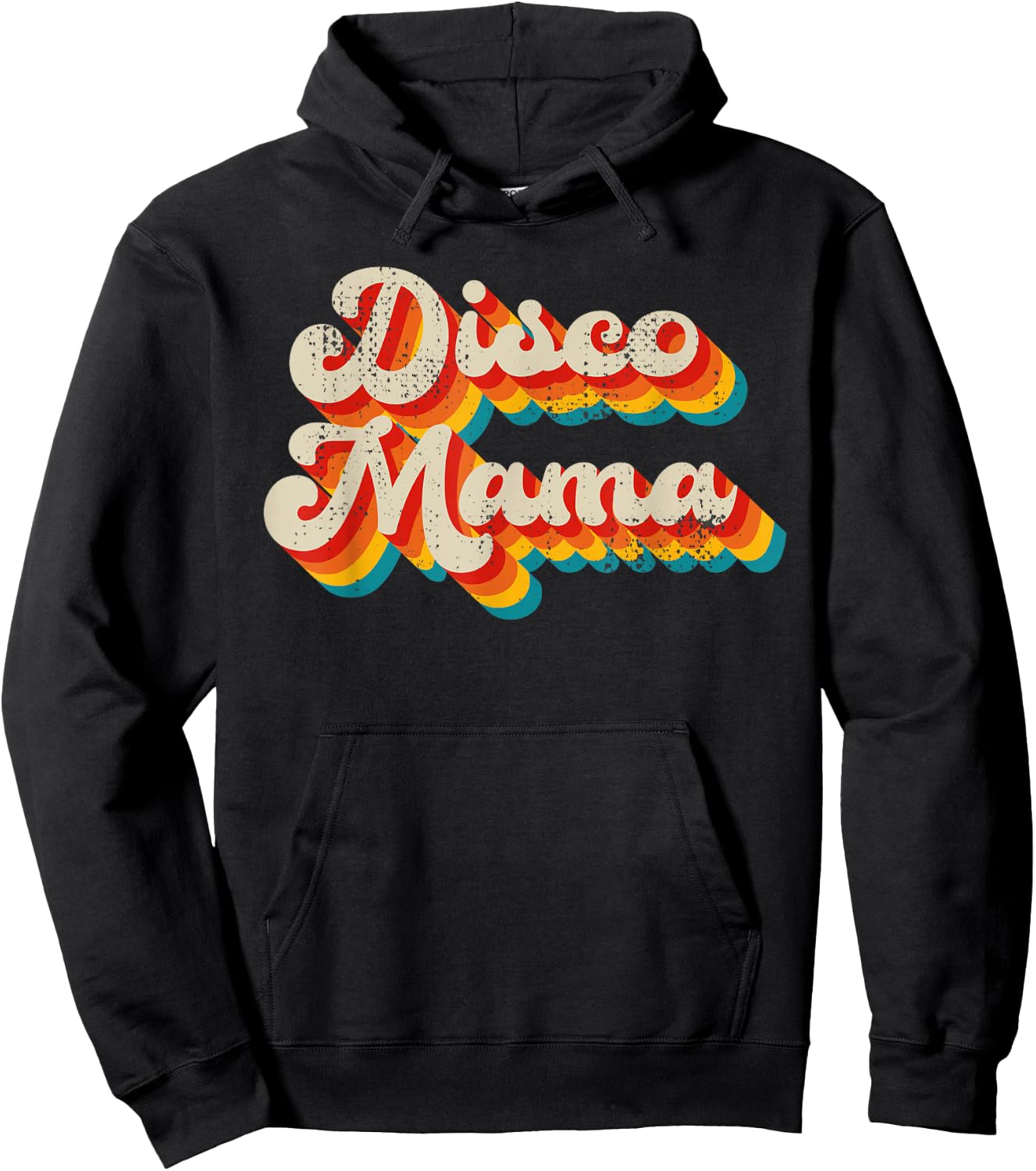 Disco Costume 70s Vintage Men Women Retro Disco Mama Hoodie - Hoodie | Black