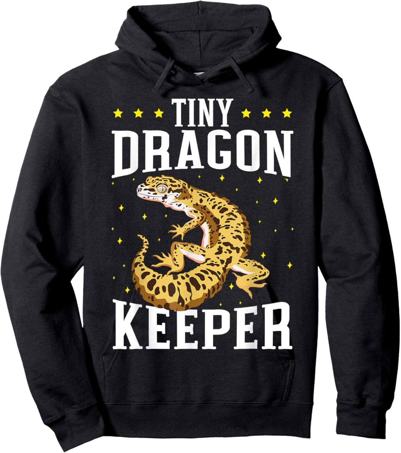 Tiny Dragon Keeper Reptile Leopard Gecko Lover Lizard Hoodie - Hoodie | Black