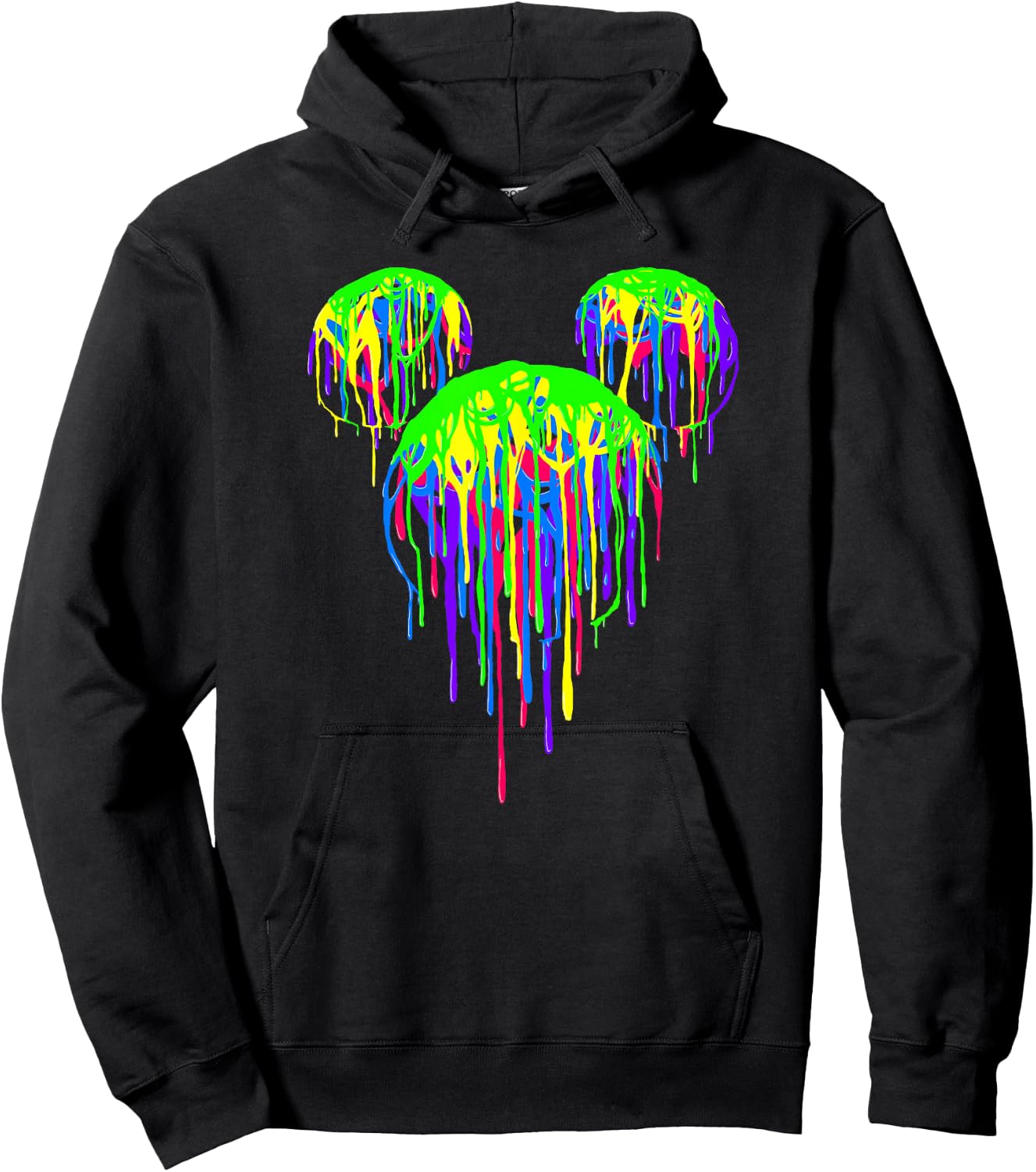 Disney Mickey and Friends Dripping Paint Mickey Silhouette Hoodie - Hoodie | Black