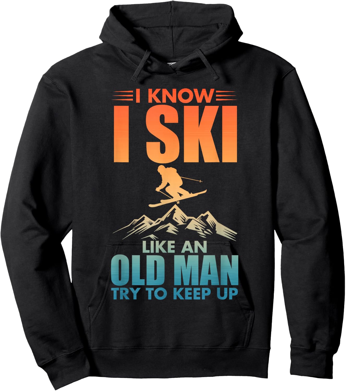 Best Ski Art for Grandpa Men Skiing Nordic Skier Skiing Hoodie - Hoodie | Black