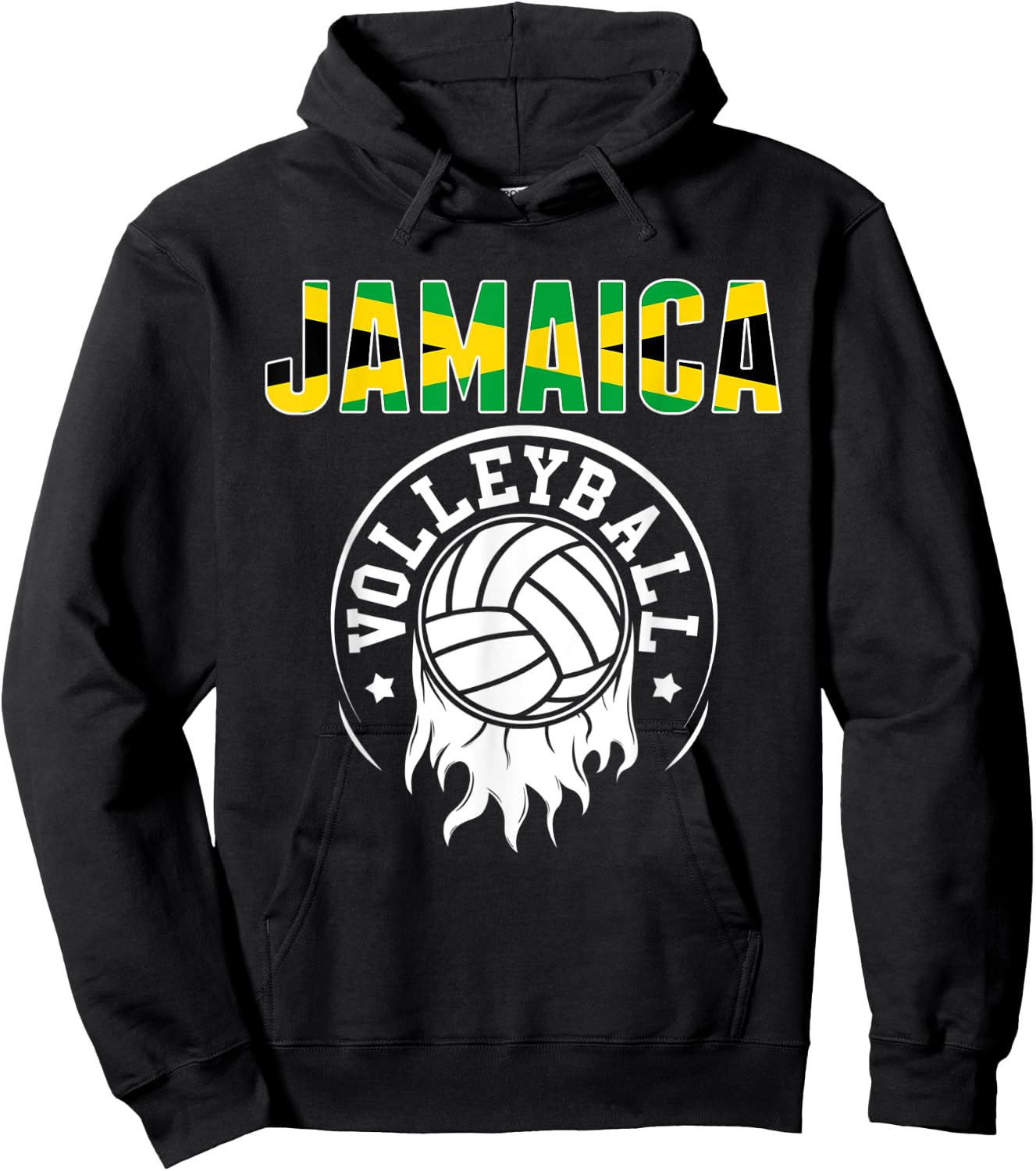 Proud Jamaica Volleyball Fans Jersey - Jamaican Flag Sports Hoodie - Hoodie | Black