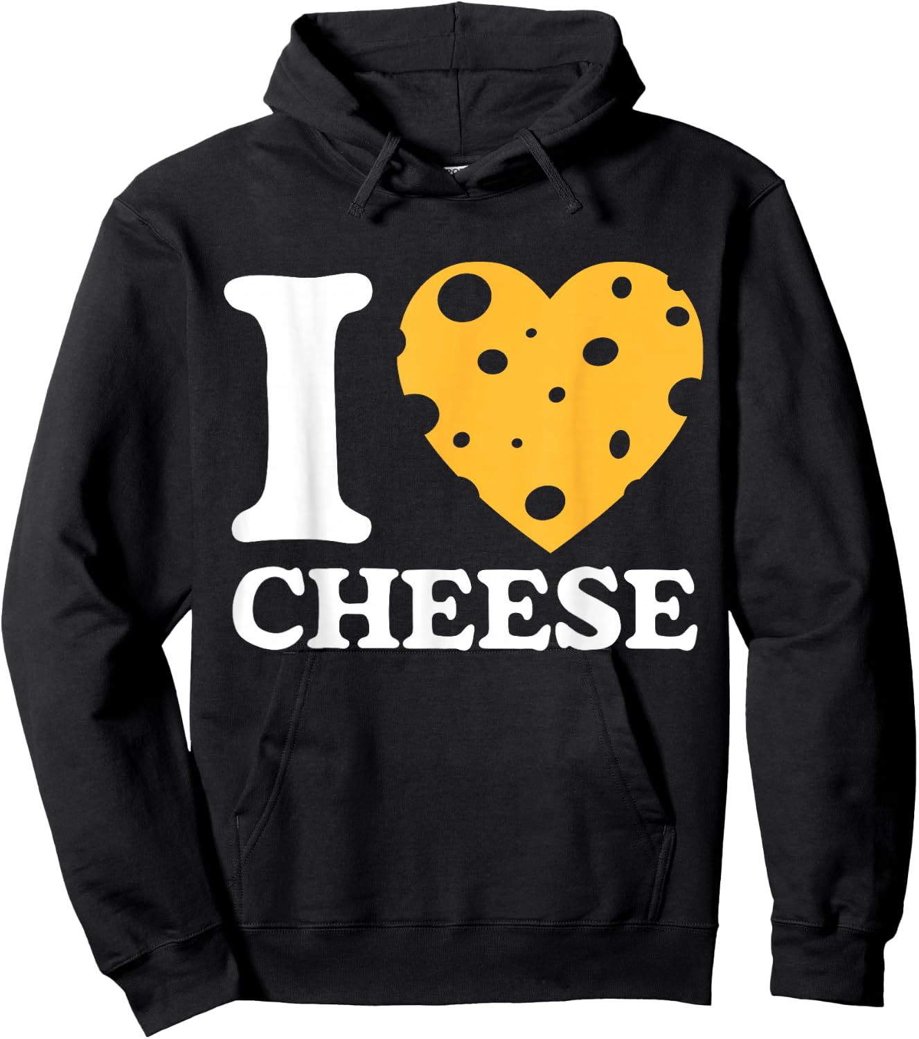 I Love - Heart Cheese - Funny Graphic Retro Cheese Hoodie - Hoodie | Black