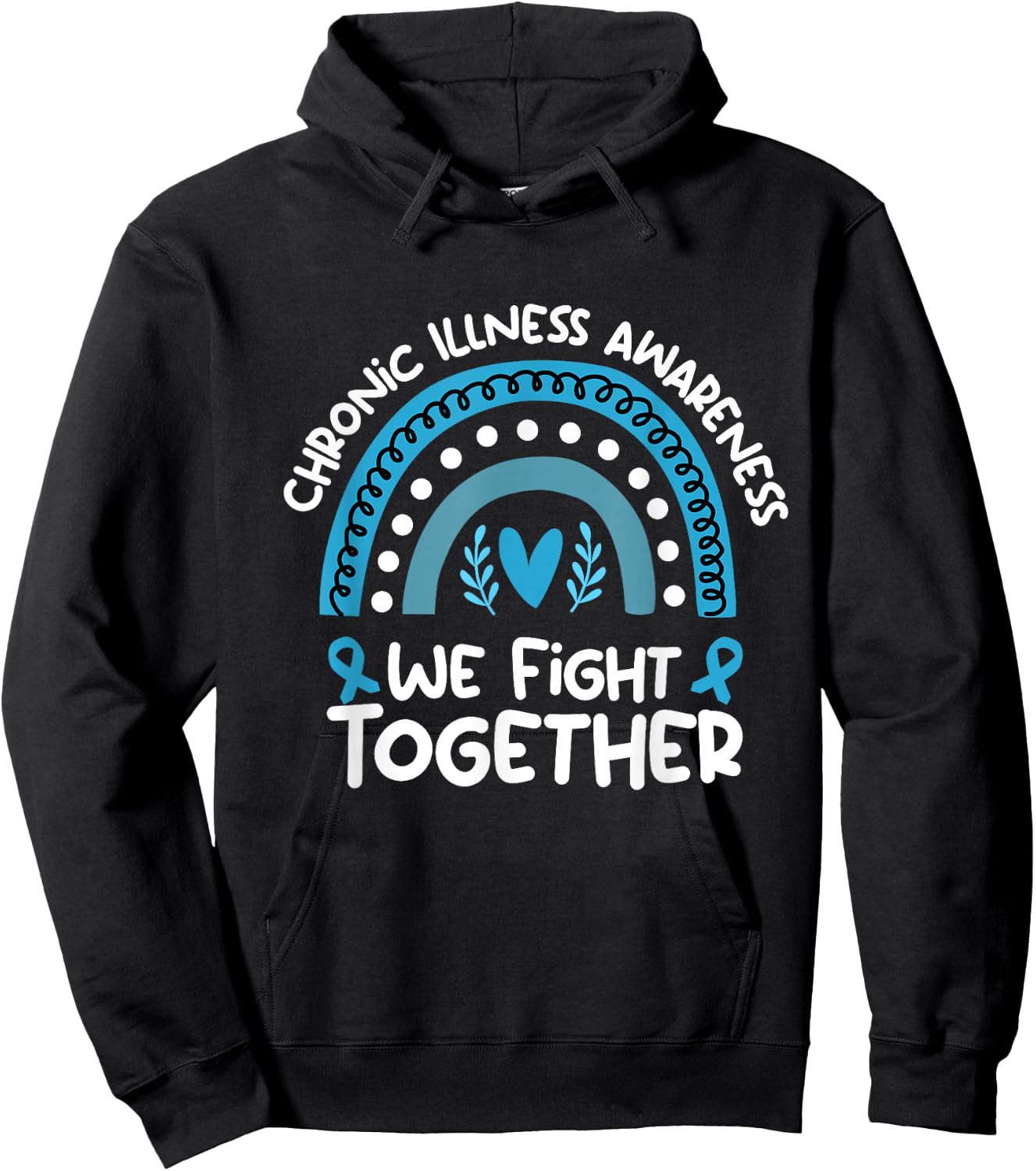 We Fight Together Chronic Illness Awareness Chronic Illness Hoodie - Hoodie | Black