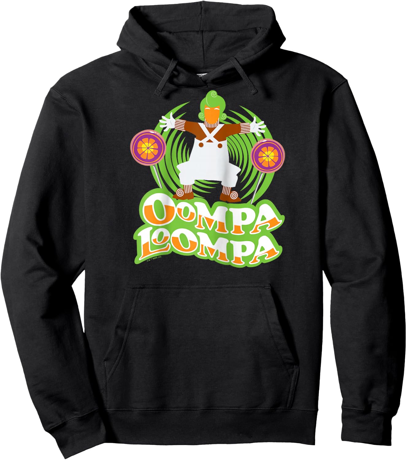 Willy Wonka & The Chocolate Factory - Oompa Loompa Raglan Baseball Hoodie - Hoodie | Black