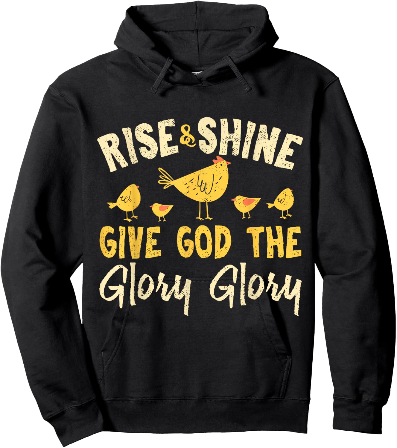 Rise and Shine - Vintage Chicken Christian Hoodie - Hoodie | Black