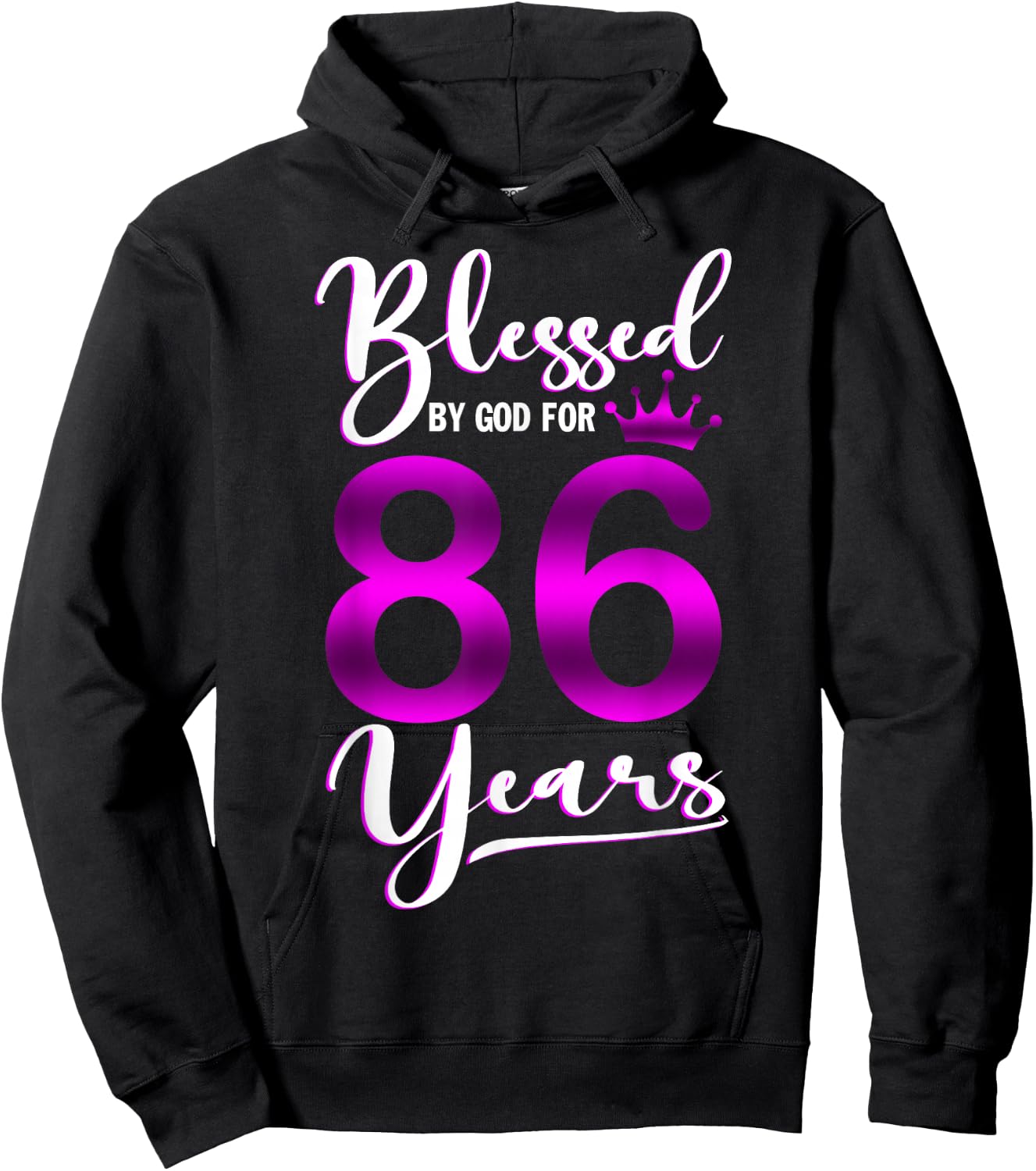 Vintage Blessed by God For 86 Years Old Happy 86th Birthday Hoodie - Hoodie | Black