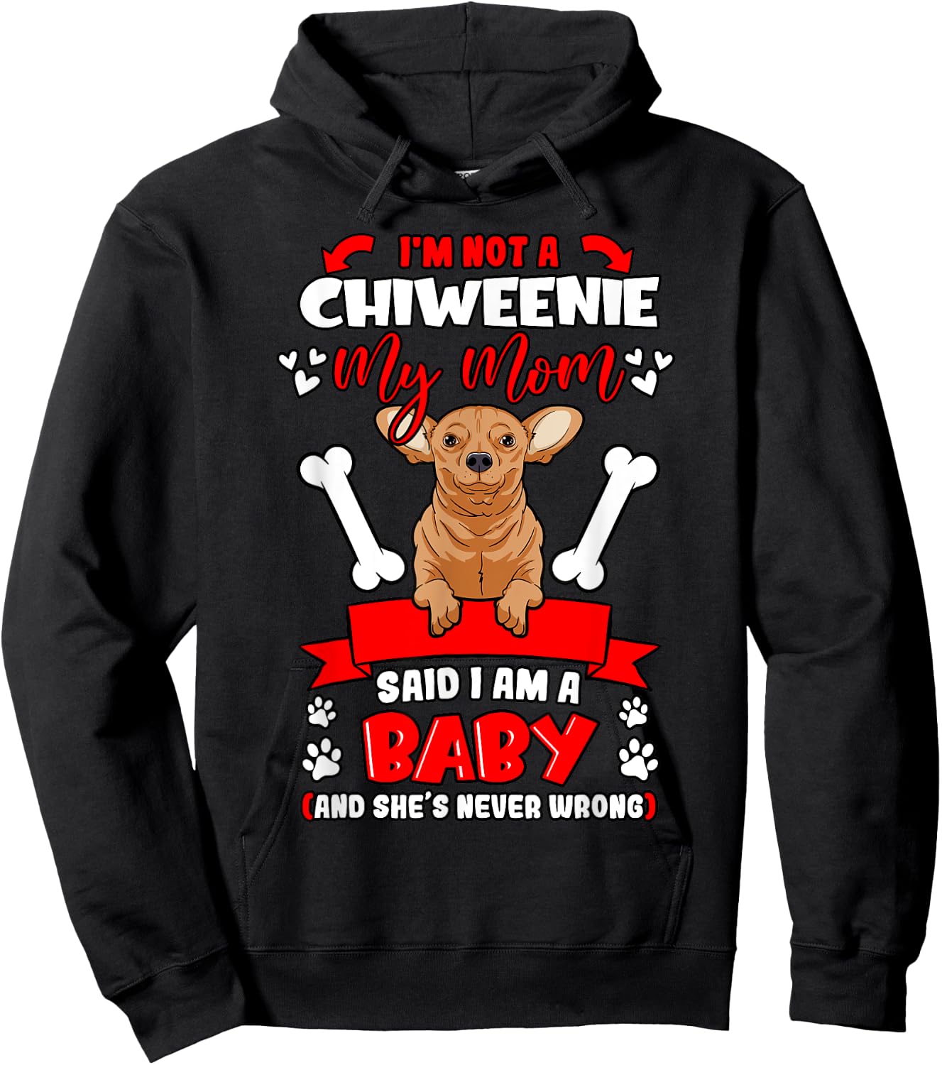 Chiweenie Hybrid Mom Parent Dog Owner Trainer Mother's Day Women Kids Hoodie - Hoodie | Black