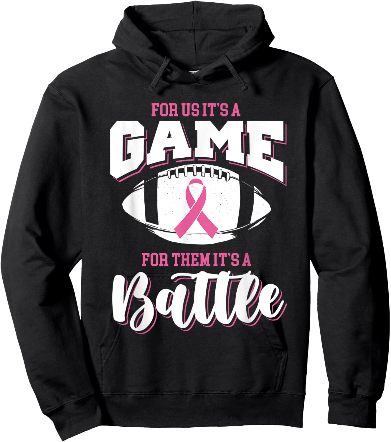 Football It's a battle breast cancer awareness Hoodie - Hoodie | Black