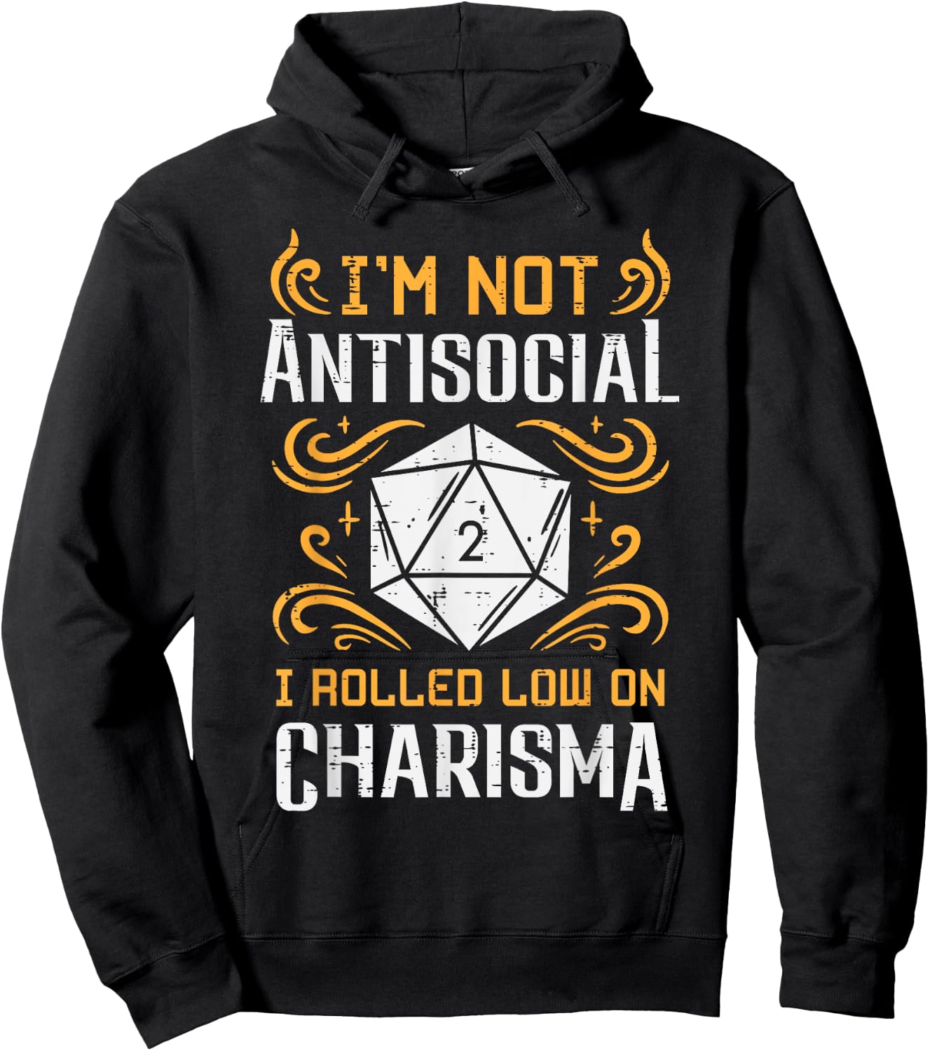 Not Anti Social Low Charisma Funny RPG Gamer Men Boys Kids Hoodie - Hoodie | Black