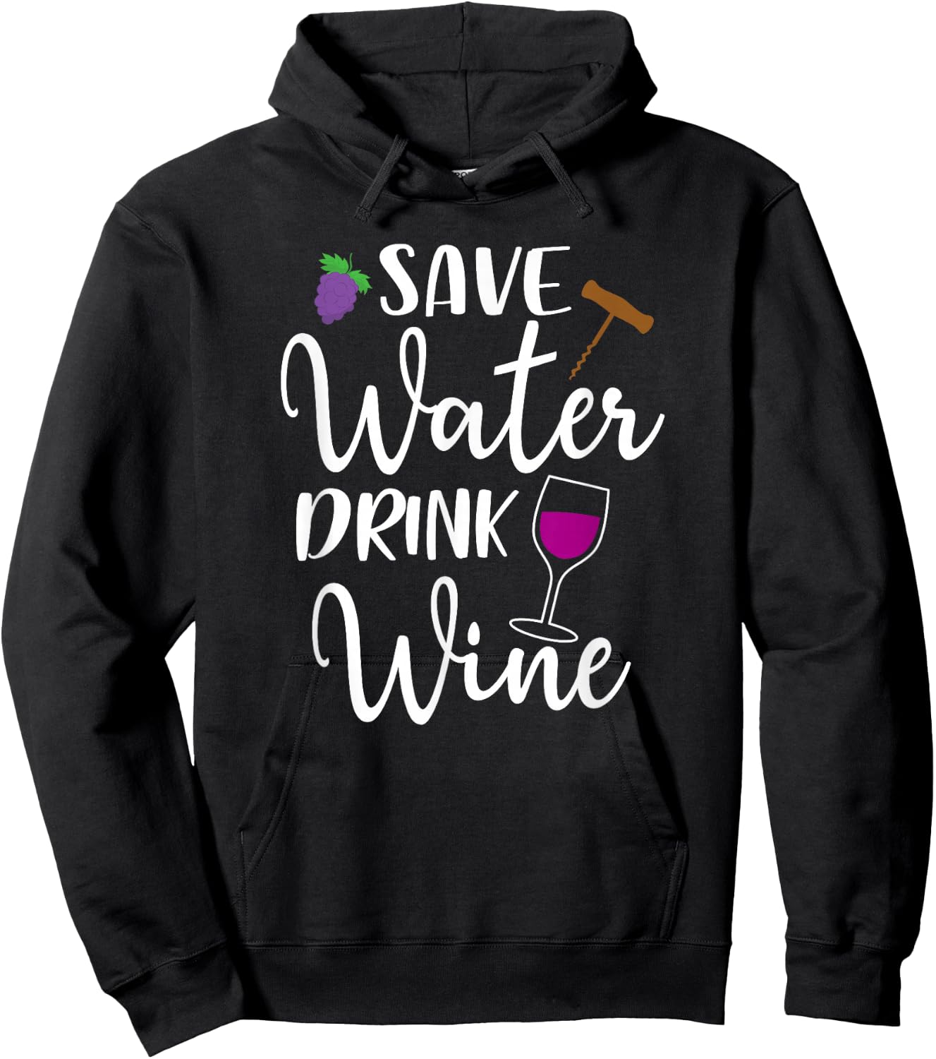 Wine Lover Save Water Drink Wine Drinking Quote Winery Hoodie - Hoodie | Black