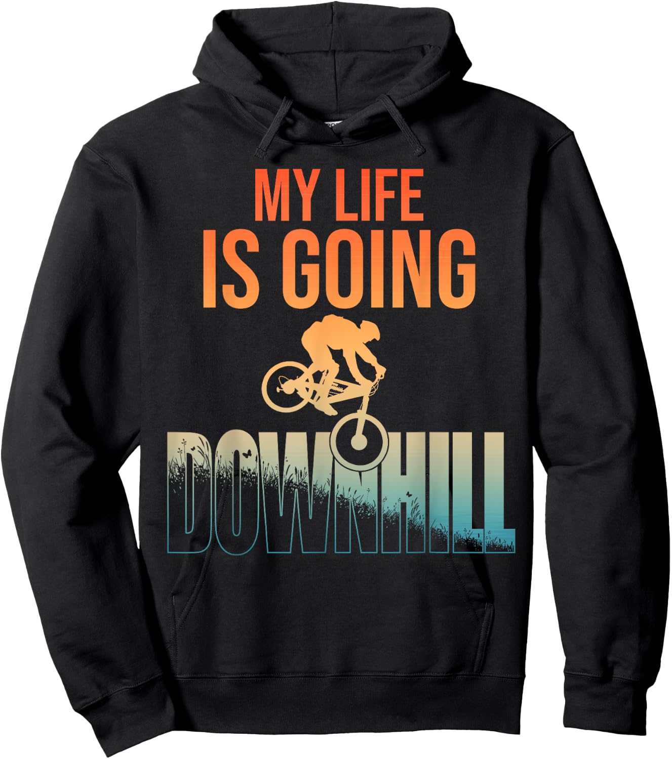 Cool Mountain Bike Art Boys Downhill Mountain Biking Hoodie - Hoodie | Black