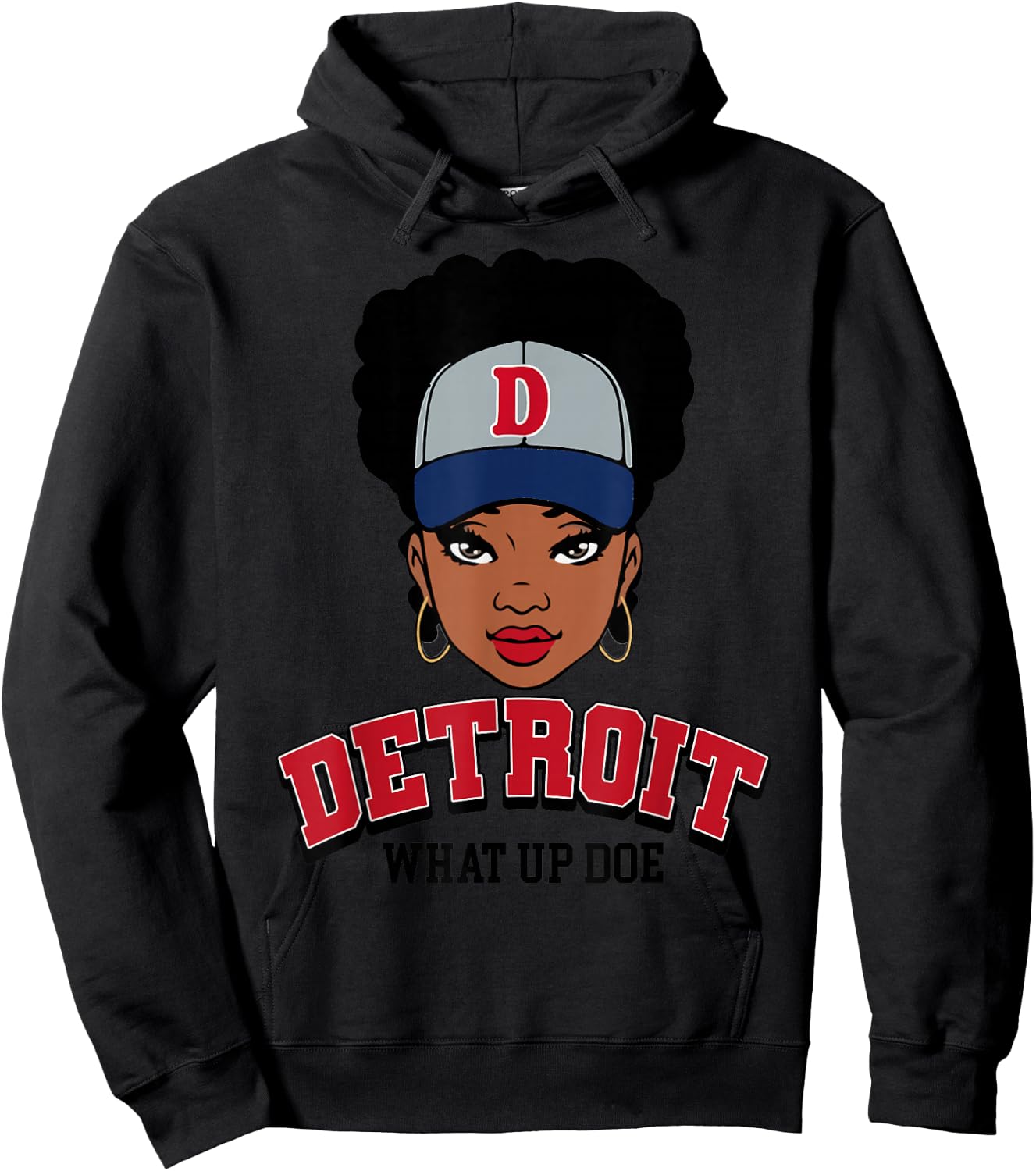 What Up Doe 313 Detroit Melanin Black Girl Hoodie - Hoodie | Black