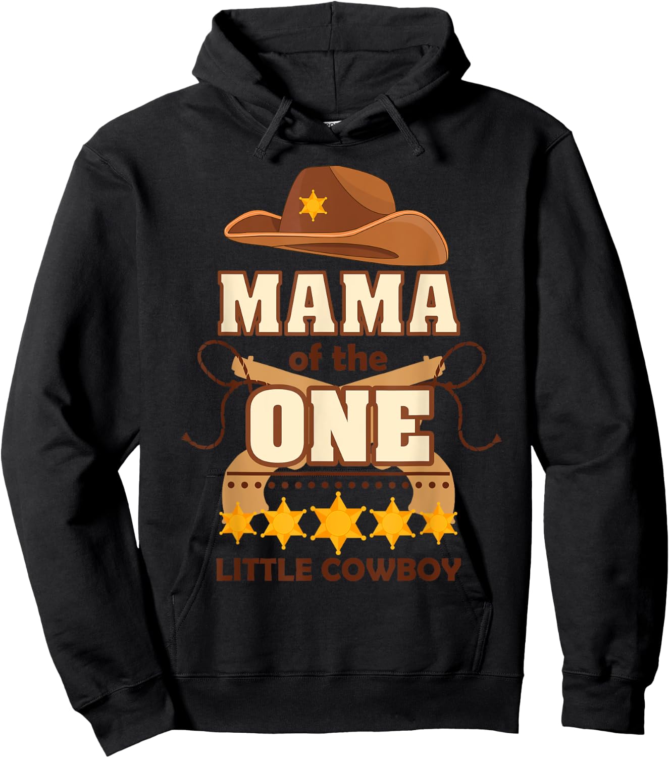 Boy 1st Birthday Mama Cowboy Rodeo Western First Bday Party Hoodie - Hoodie | Black