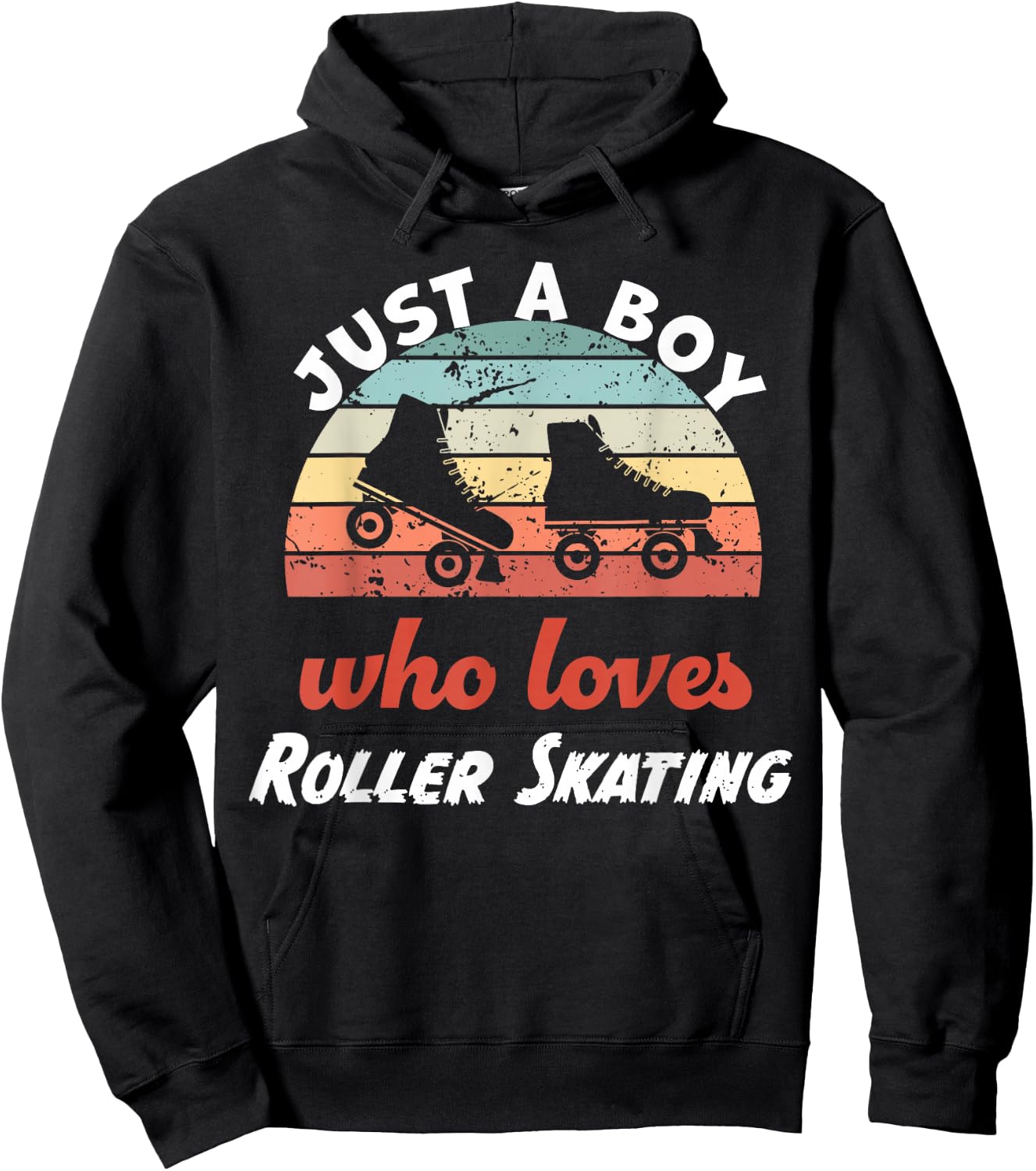 Just A Boy Who Loves Roller Skating Kids Roller Skating Boys Hoodie - Hoodie | Black