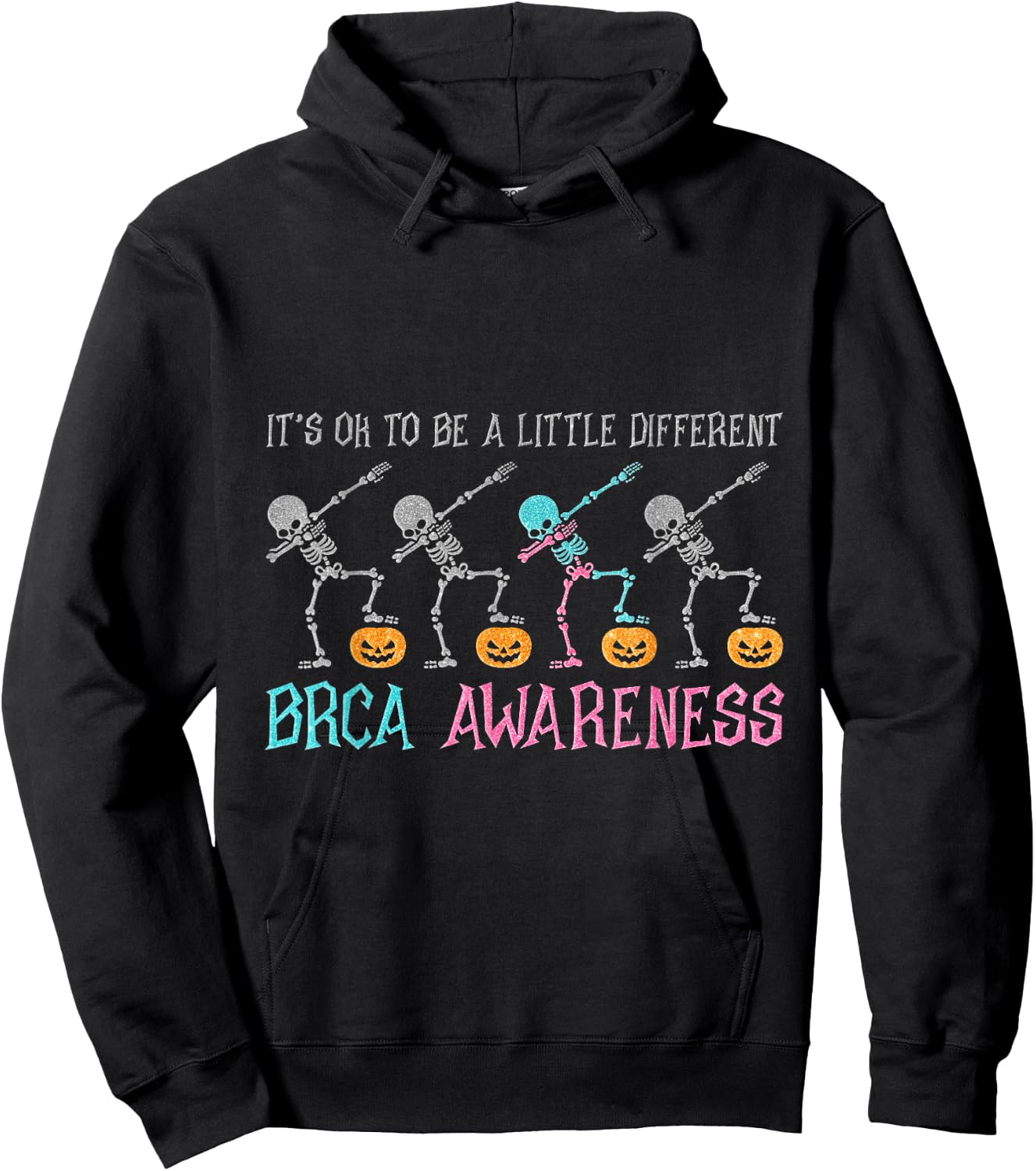 It's Ok To Be A Little Different Breast Cancer Awareness Hoodie - Hoodie | Black