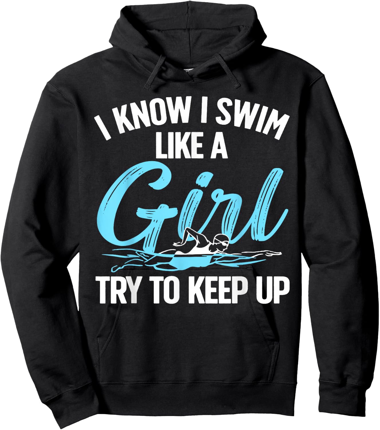 Funny Swimming Design Women Kids Swimmer Swim Lovers Hoodie - Hoodie | Black
