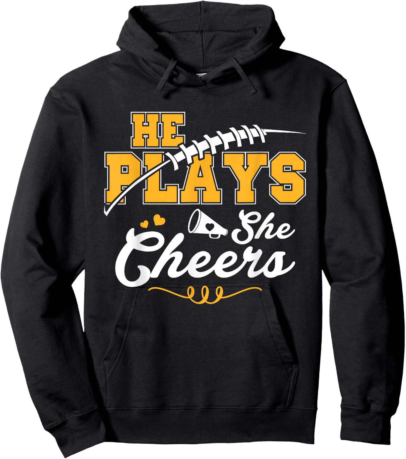 Football and Cheer Mom Cheerleading Mother Football Hoodie - Hoodie | Black