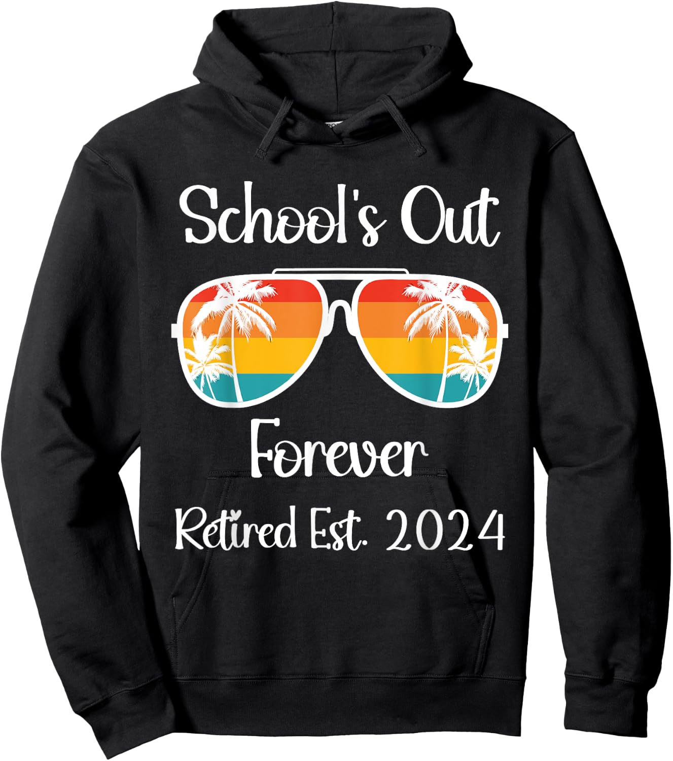 Retired Teacher Class Of 2024 Retirement Men Women School Hoodie - Hoodie | Black