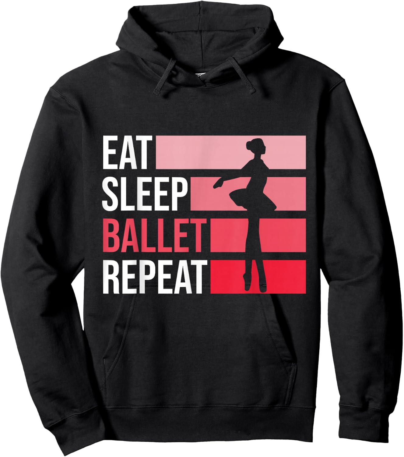 Eat Sleep Ballet Repeat Ballet Ballerina Hoodie - Hoodie | Black
